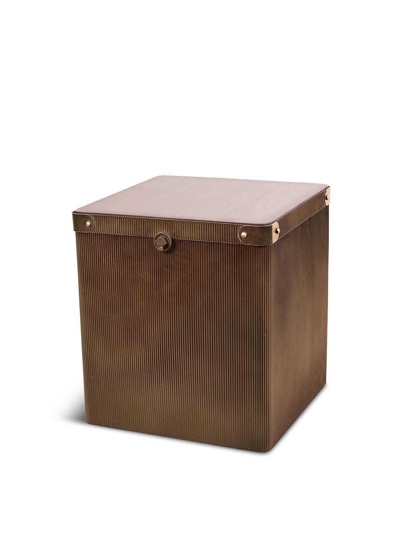 Hunter Corrugated Antique Gold Storage Trunk
