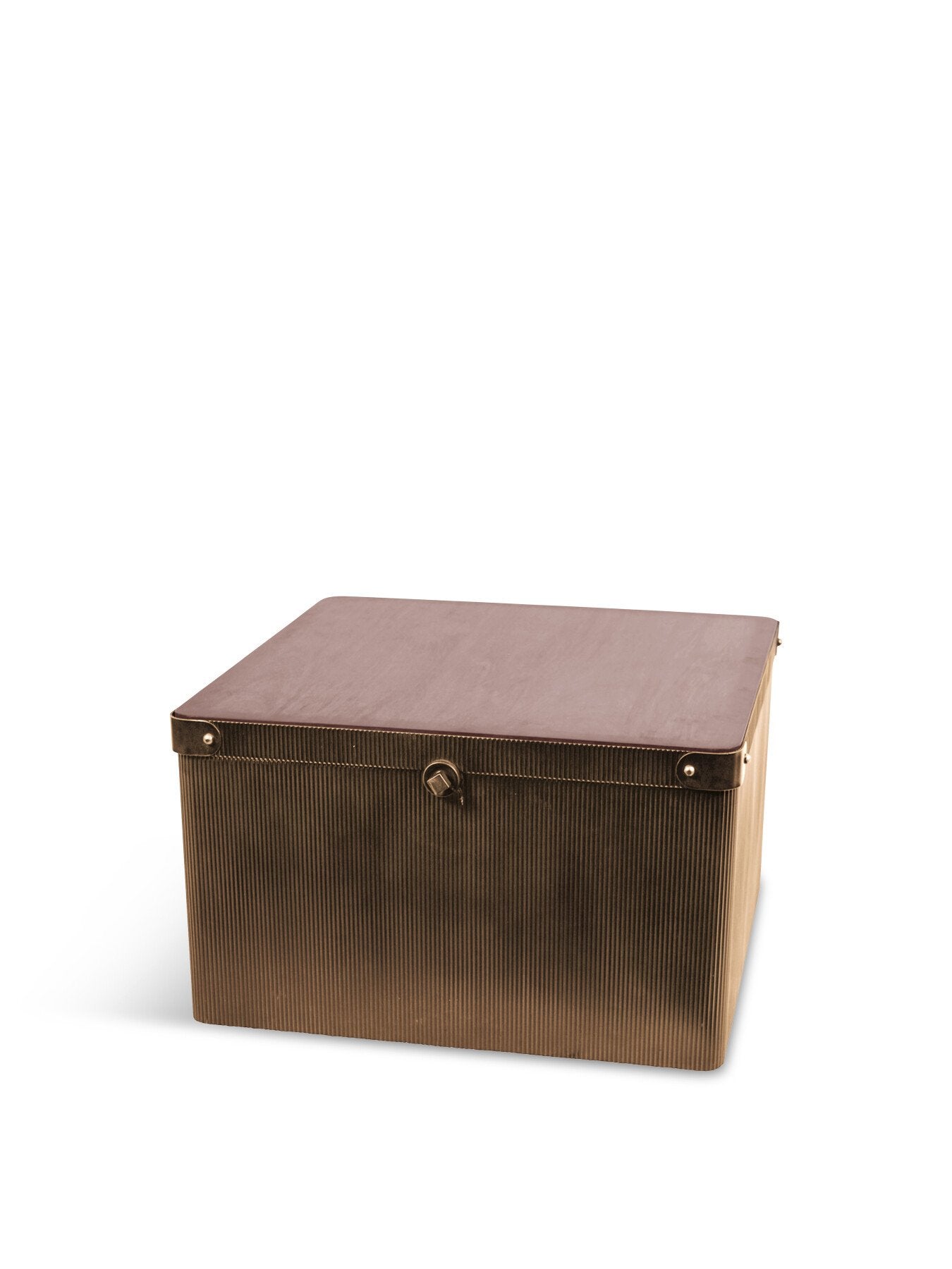 Hunter Corrugated Antique Gold Storage Trunk