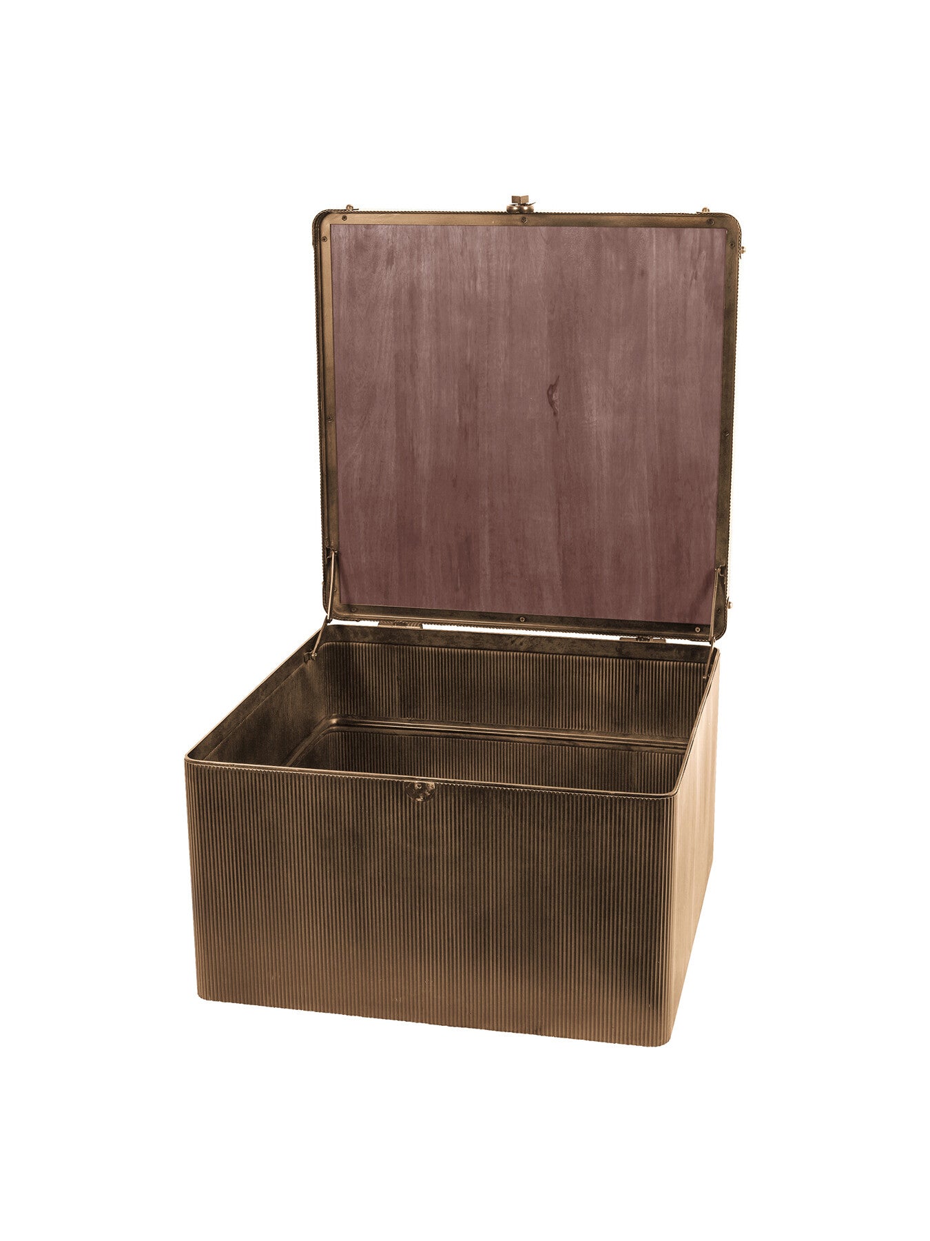 Hunter Corrugated Antique Gold Storage Trunk