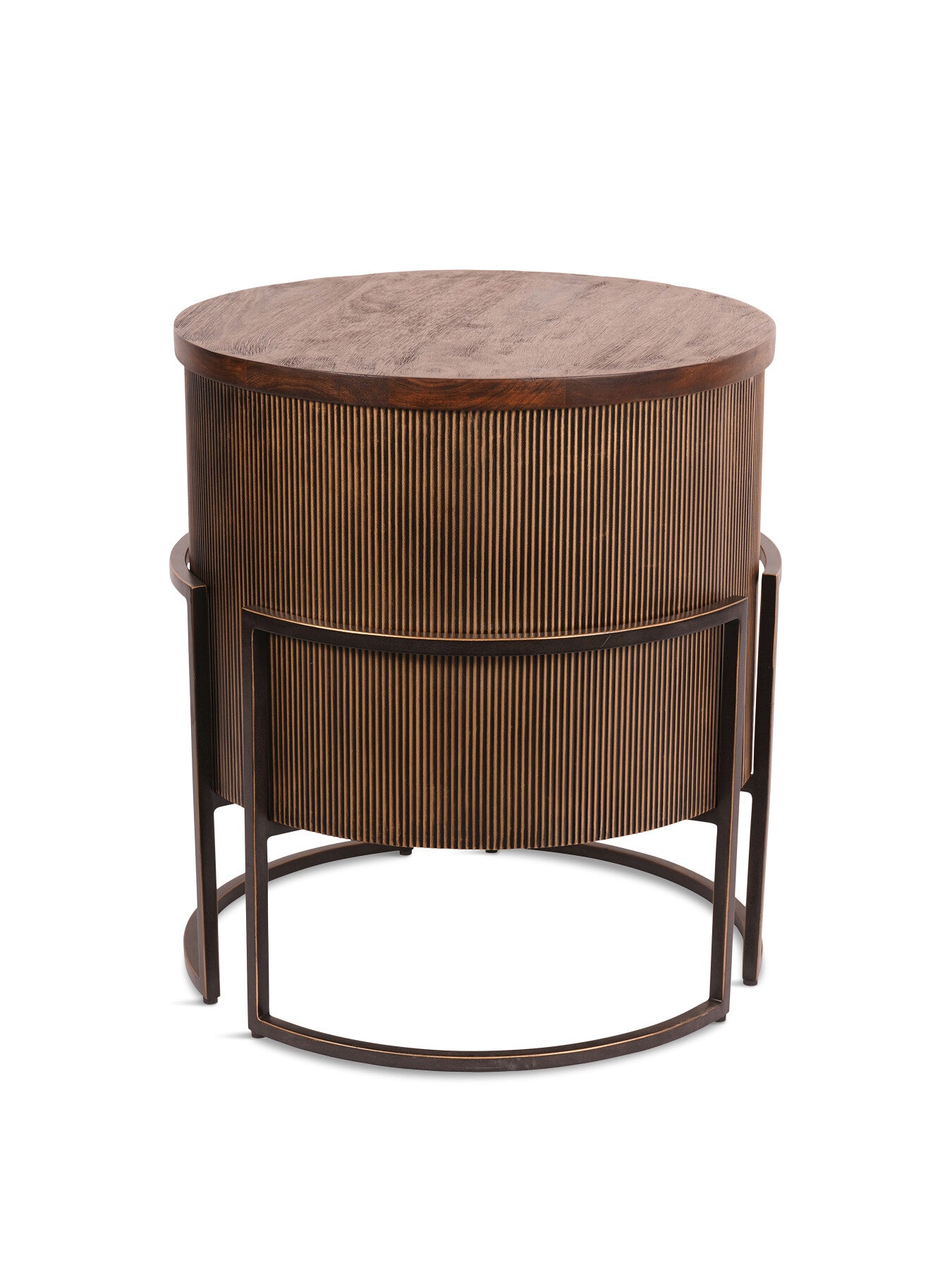 Hunter Corrugated Antique Gold End Table