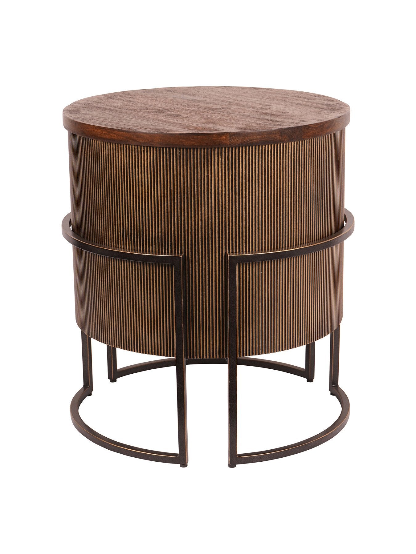 Hunter Corrugated Antique Gold End Table