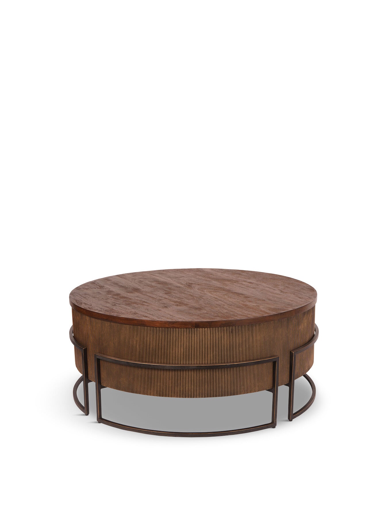 Hunter Corrugated Antique Gold Accent Table