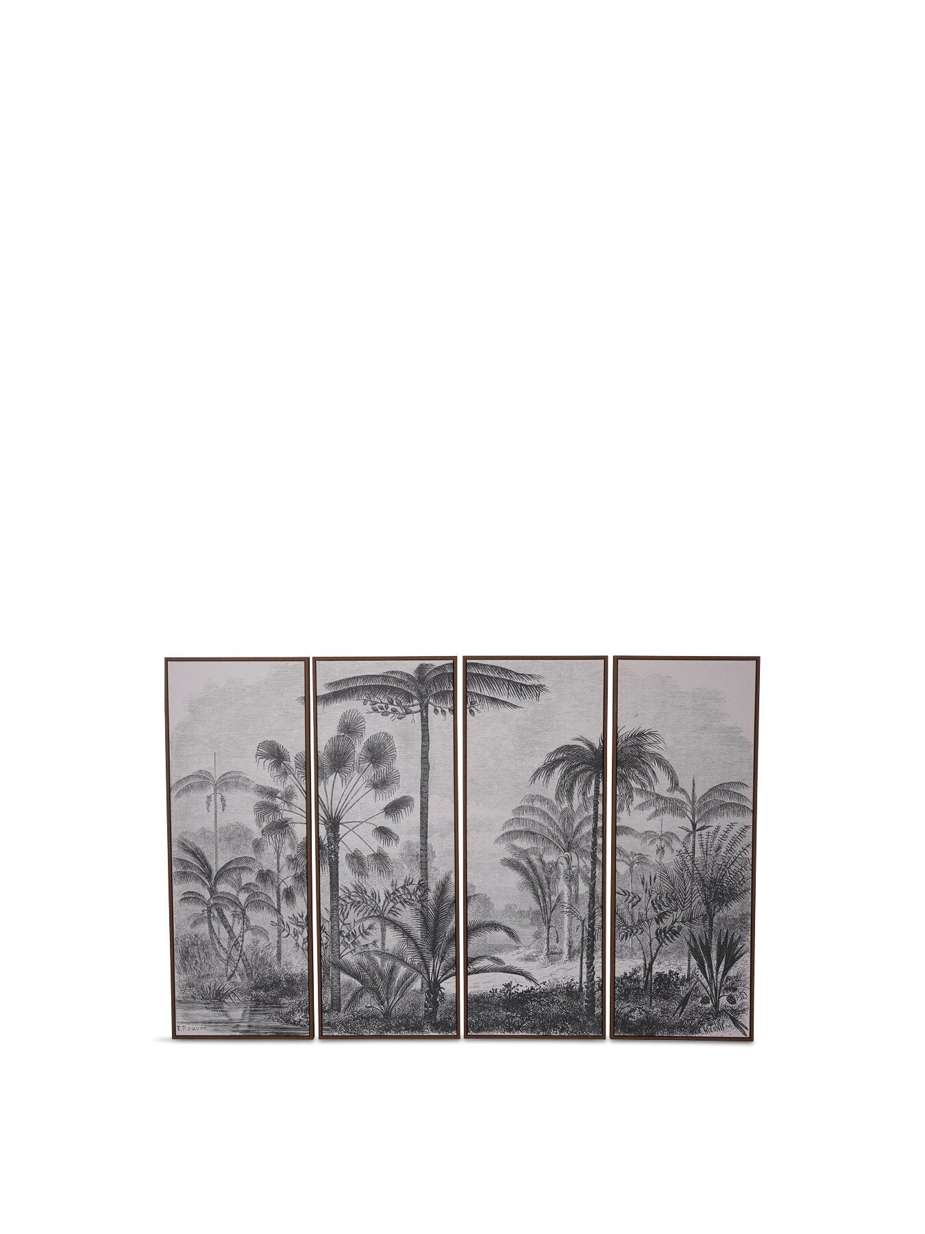 Palm Set of Four Framed Canvas
