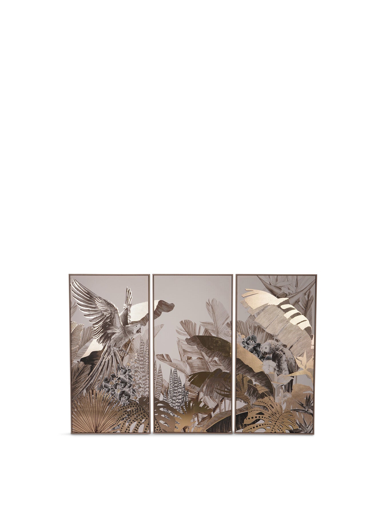 Framed Tropical Birds 3 Piece Canvas