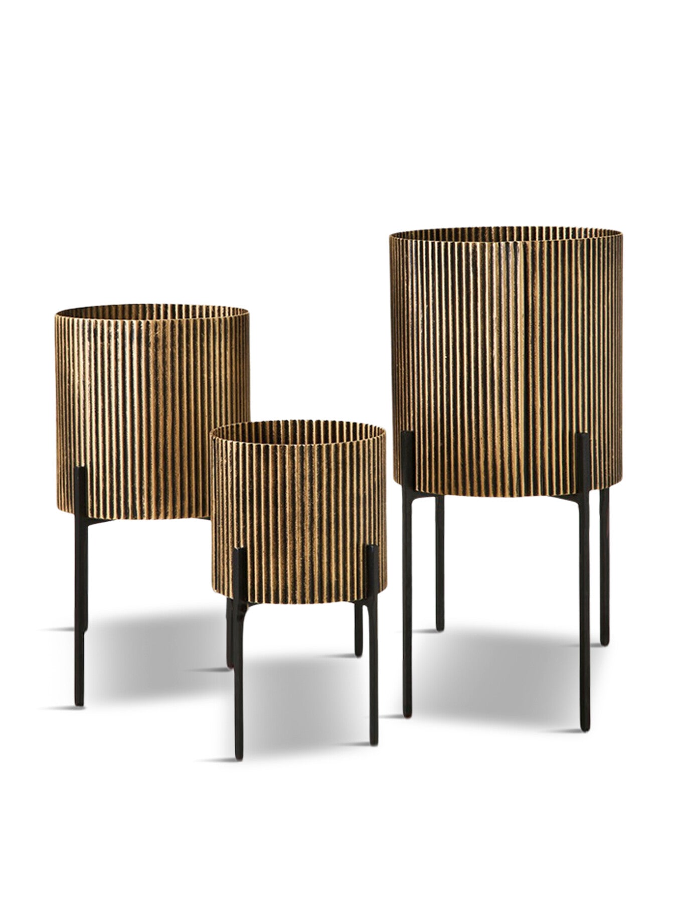 Set of 3 Corrugated Floor Planter