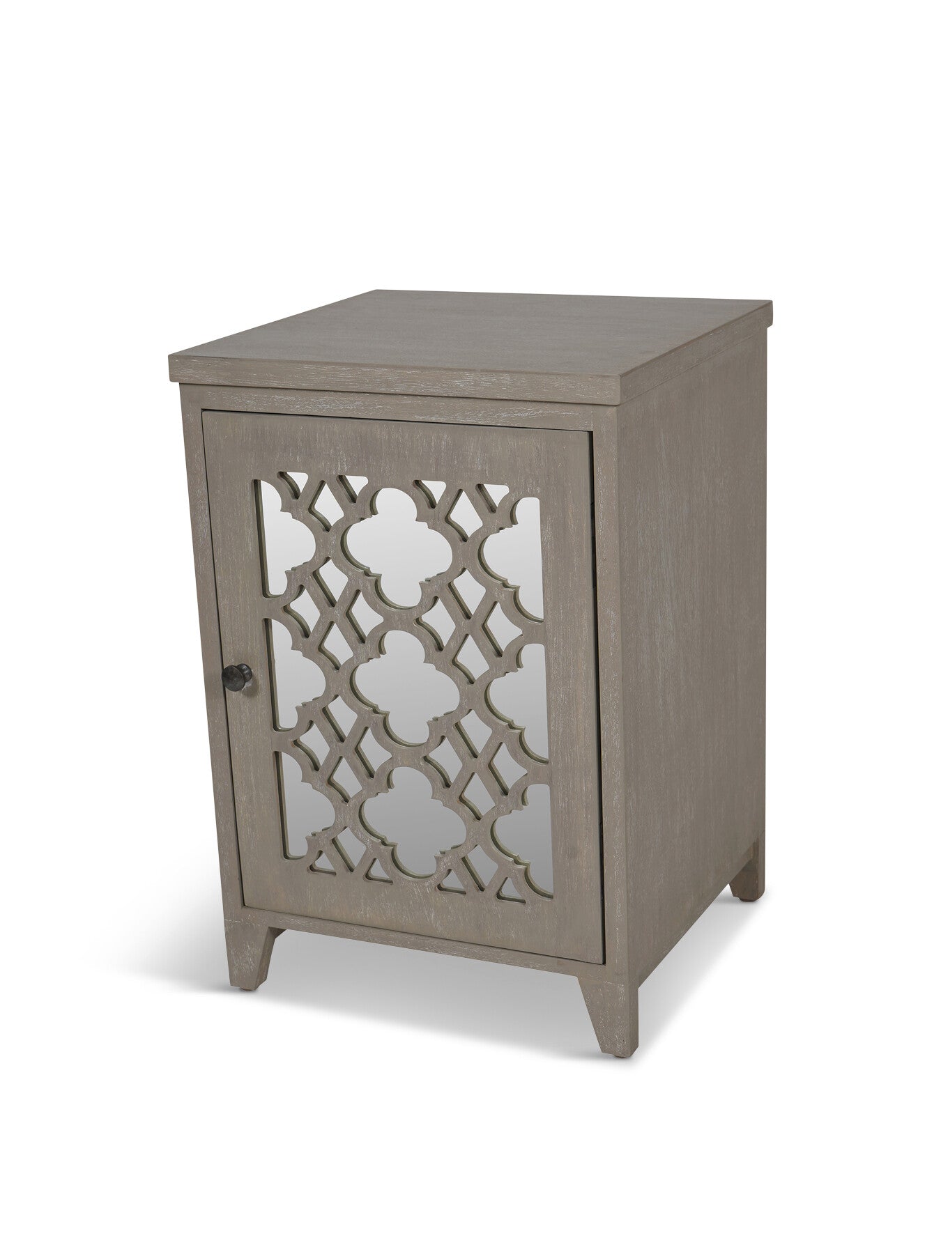 Grey Greystead Wooden Mirrored One Door Chest