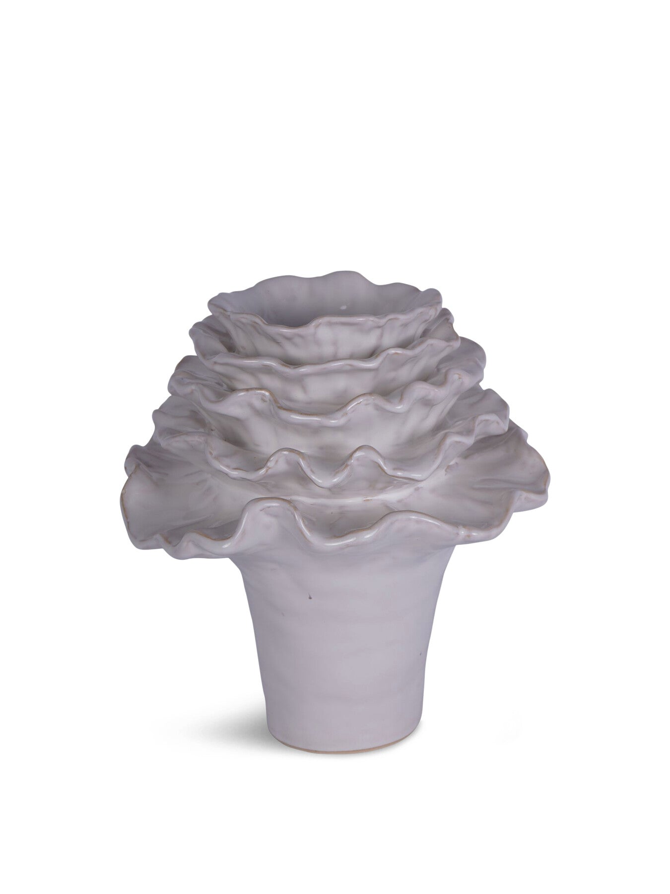 Layered Petals Large Ceramic Off Vase