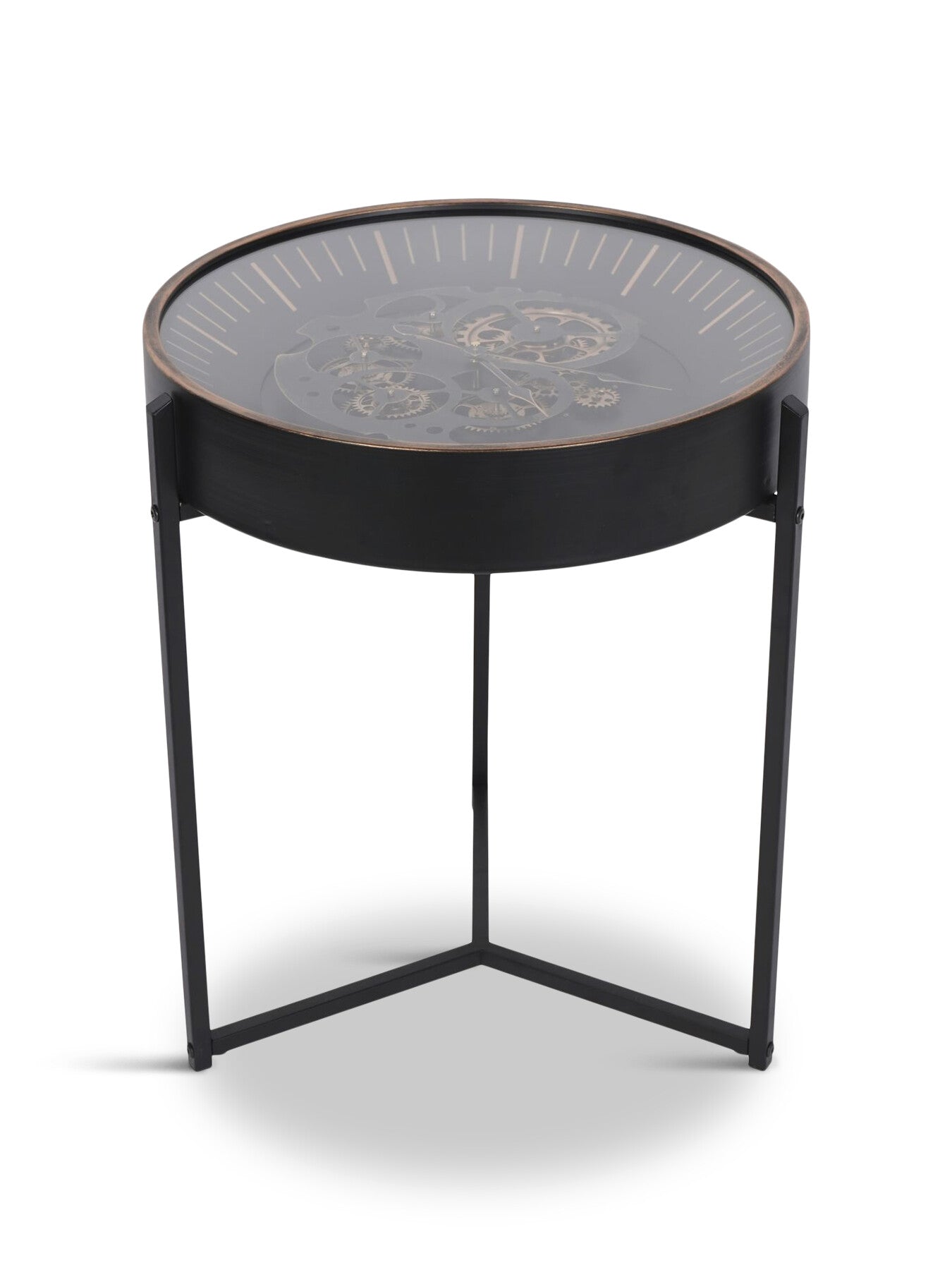 Palladium Side Table with Moving Dials Black Gold
