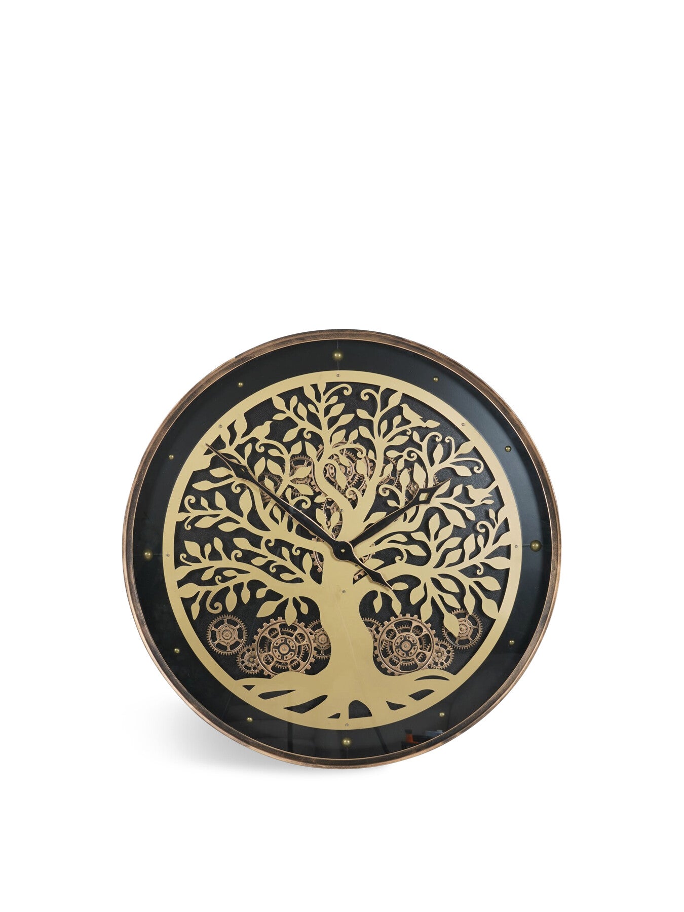 Viking Tree Wall Clock Moving Dials 80cm