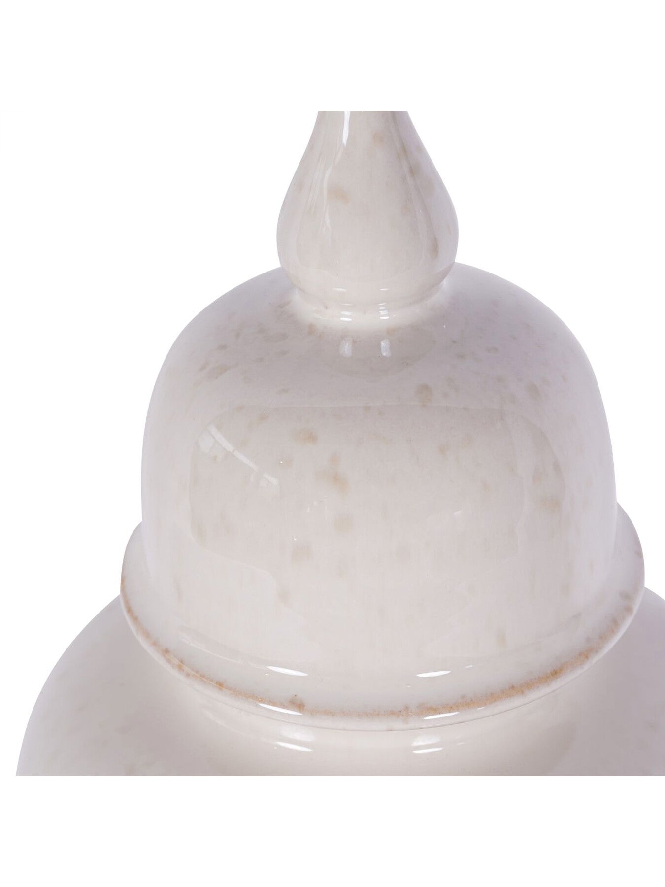 Mediterranean Ginger Jar Reactive Glazed Ceramic Cream