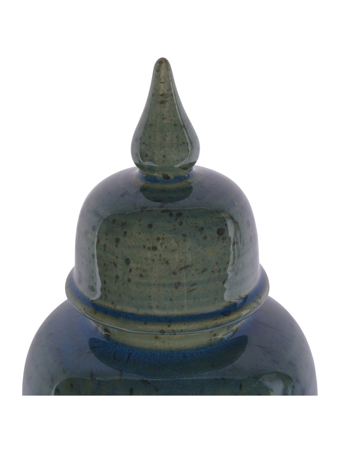 Mediterranean Ginger Jar Reactive Glazed Ceramic Green
