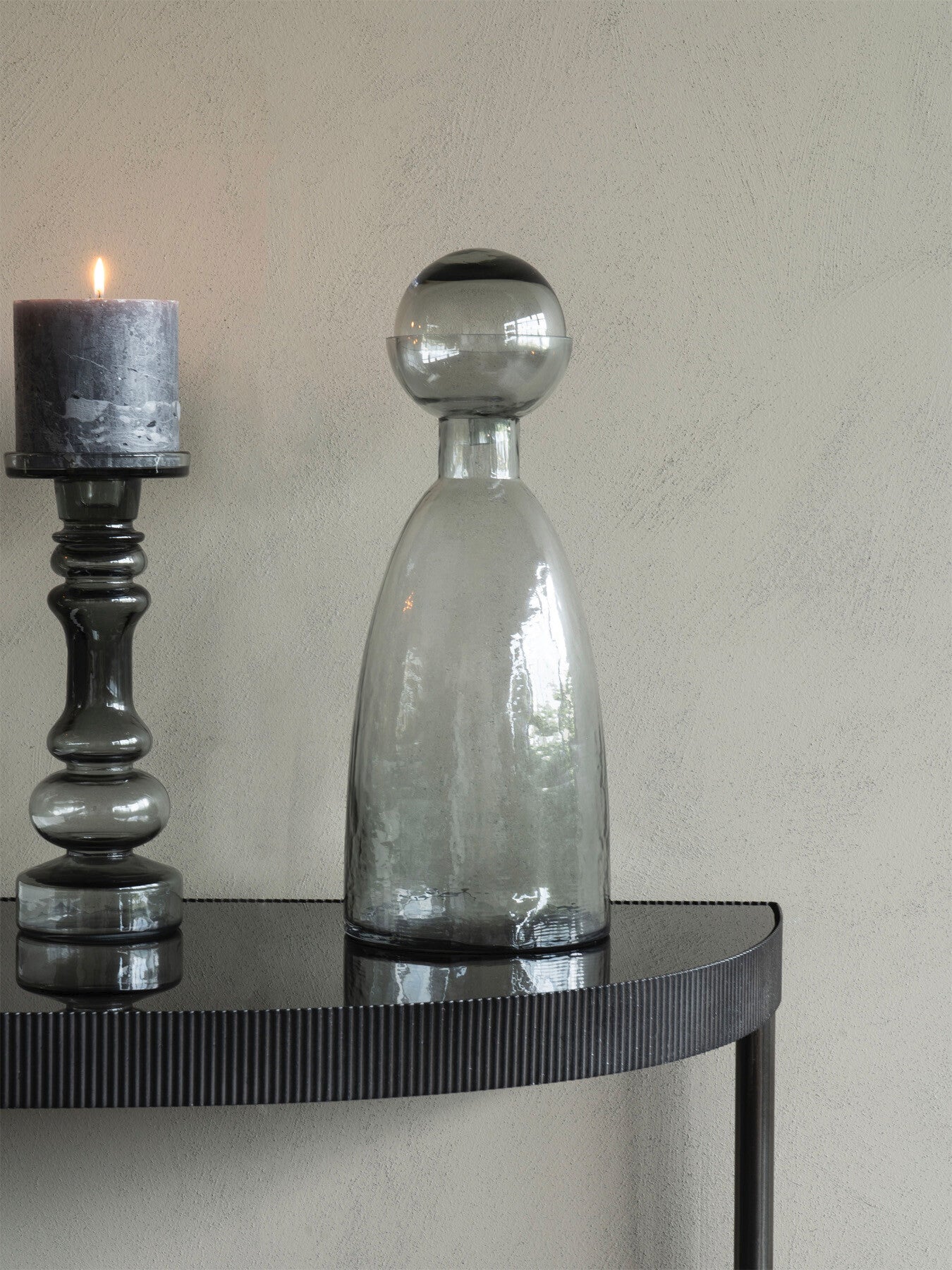 Vitrum Smoked Bottle Vase 43cm