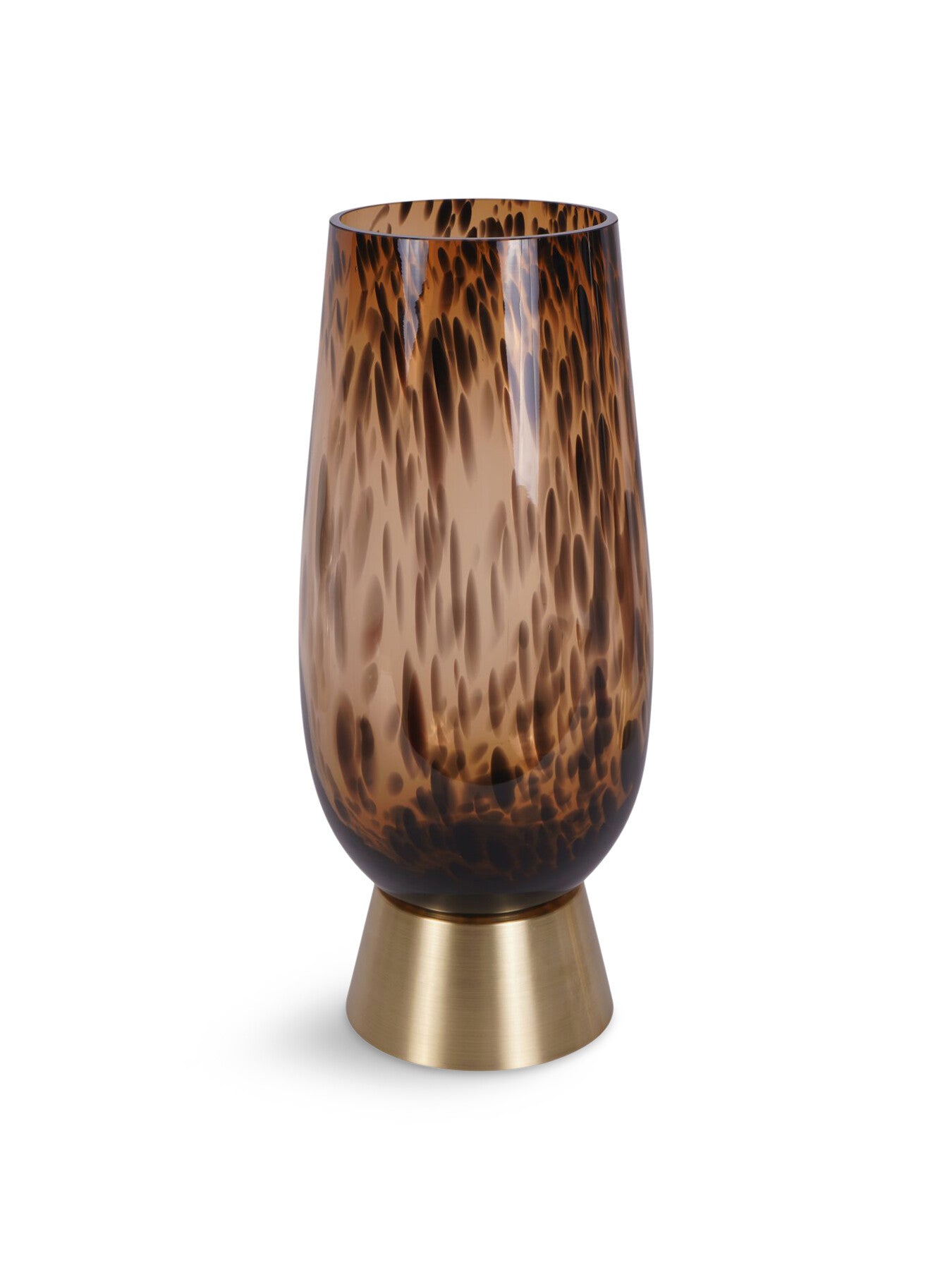 Savanna Glass Vase with Brass Base 40cm