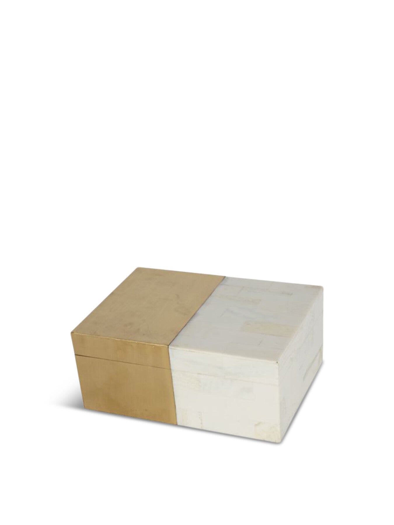 Brass and White Decor Storage Box
