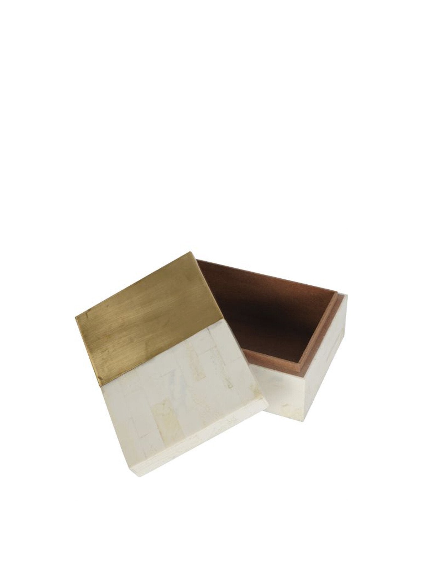 Brass and White Decor Storage Box