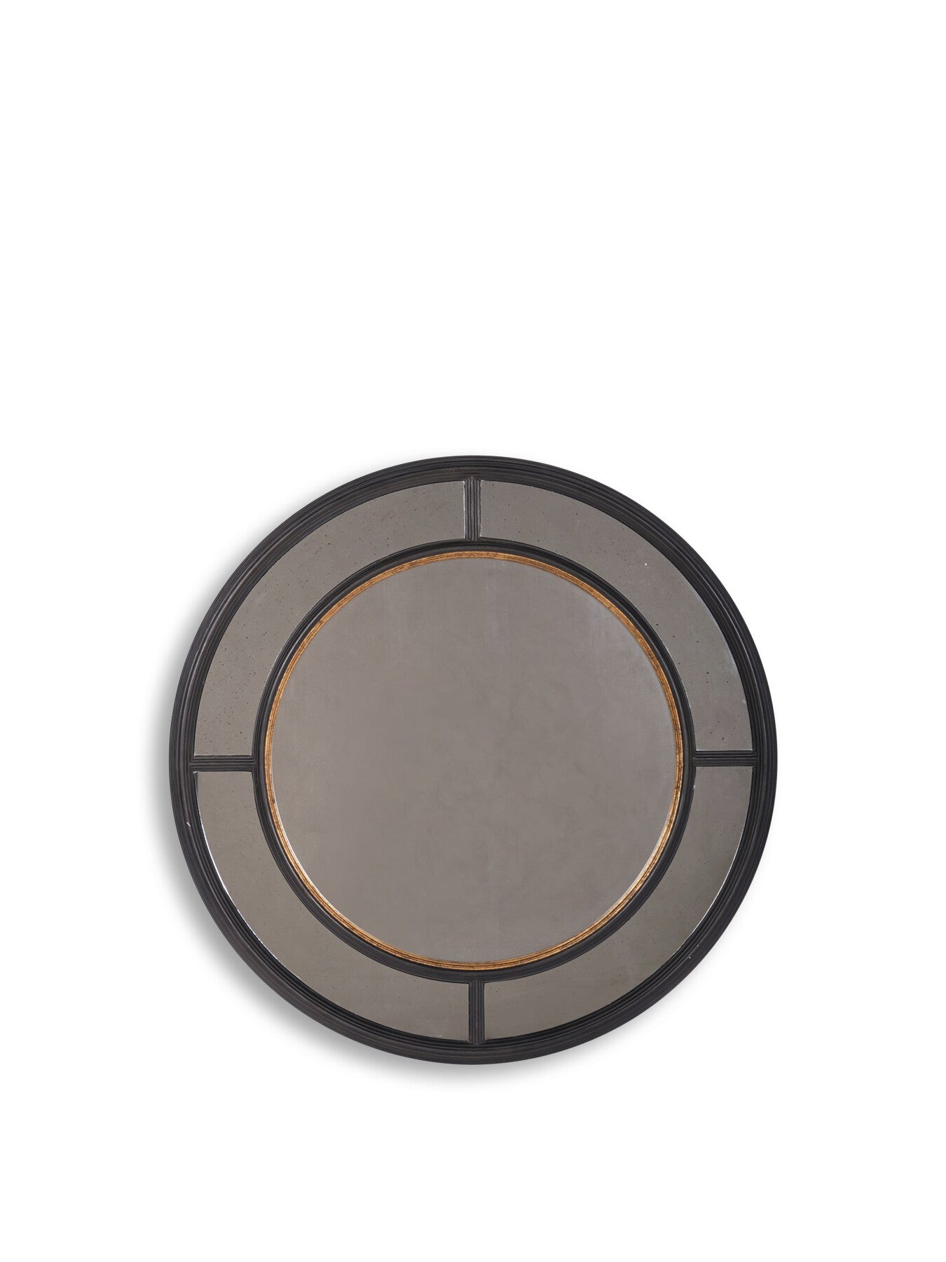 Adelaide Antique Black Frame Round Mir