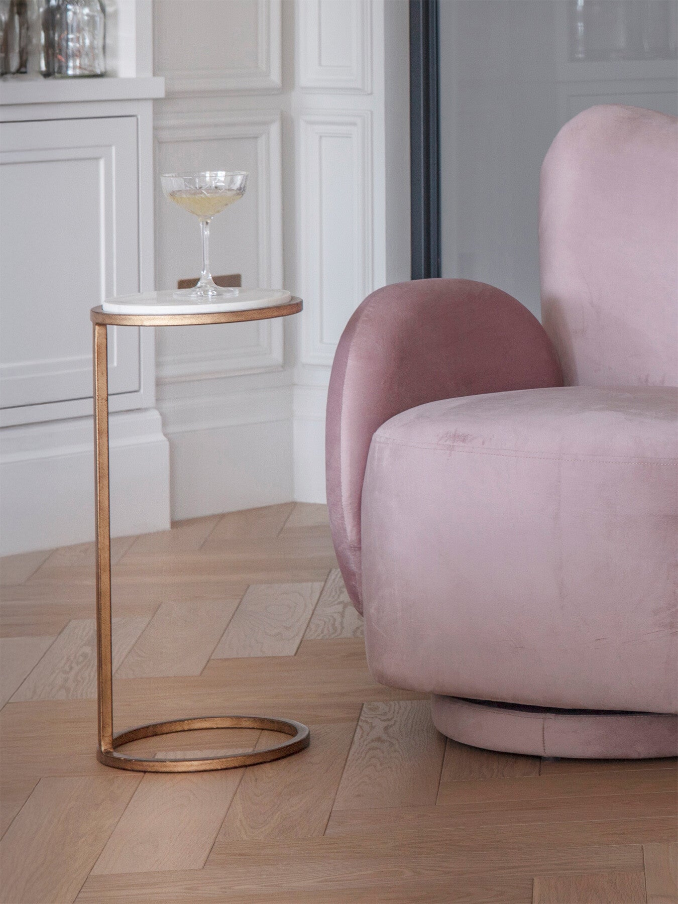Iota Accent Table White Banswara Marble