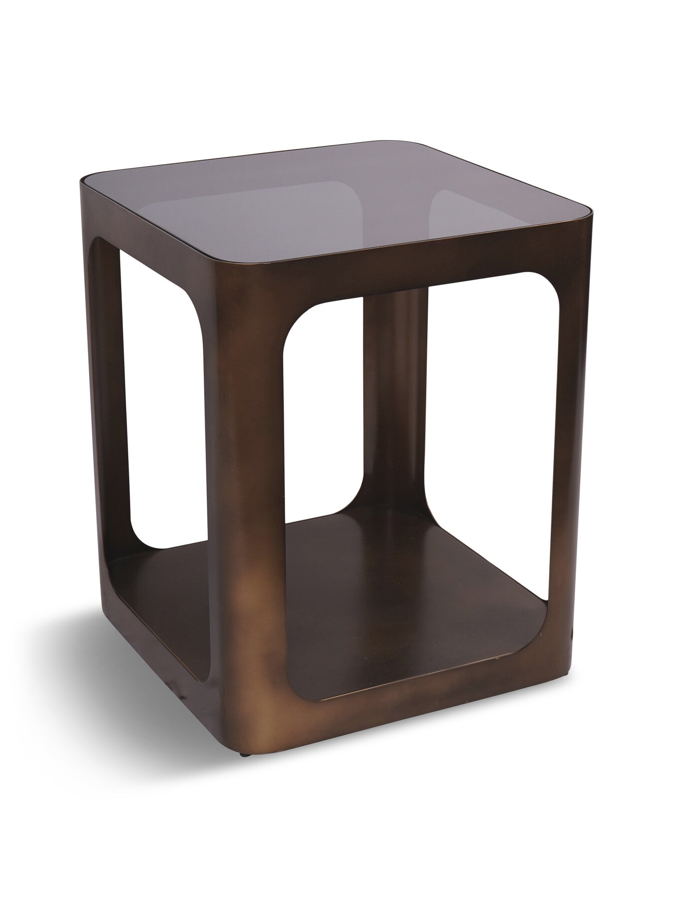 Thorpe Square Metal and Glass Side Table