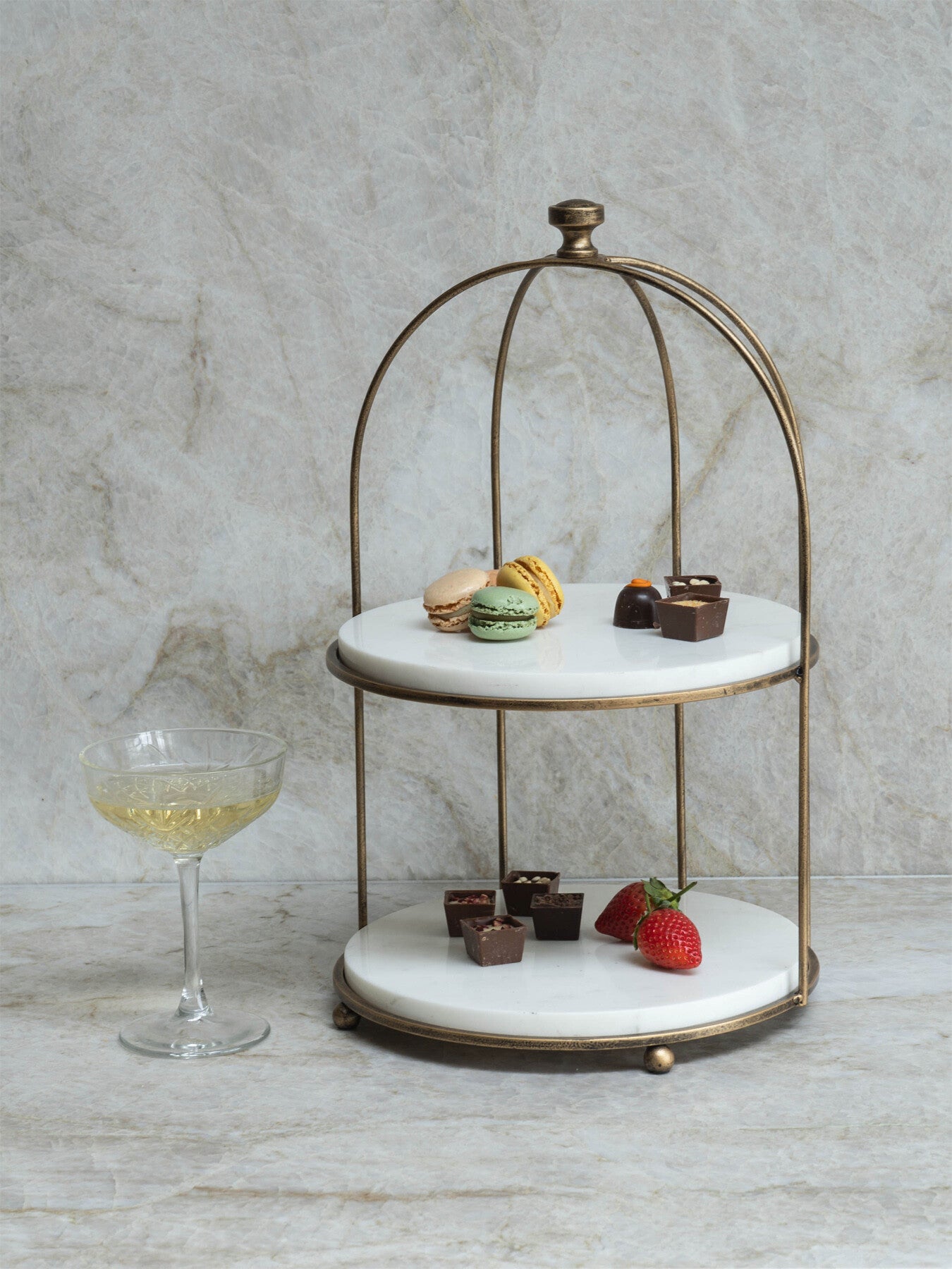 Belvedere Aged Two Tiered Stand