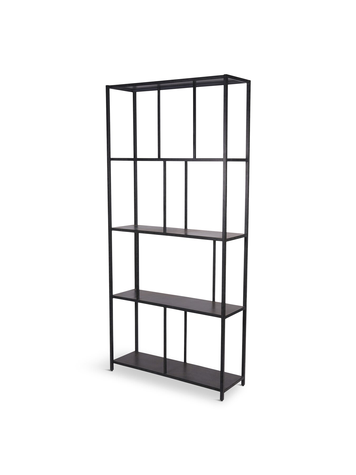 Brooks Tall Metal Shelving Unit Mottled Black