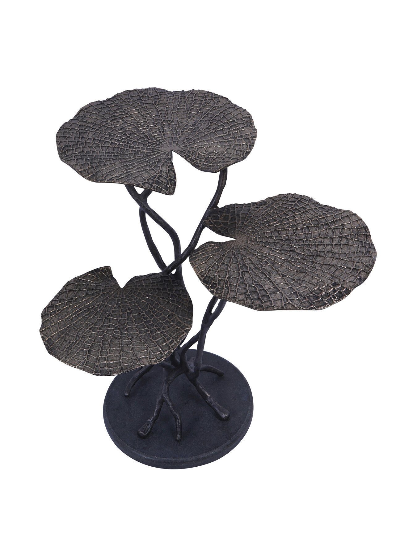 Lily Pad Leaf Trio Side Table in Cast Aluminium