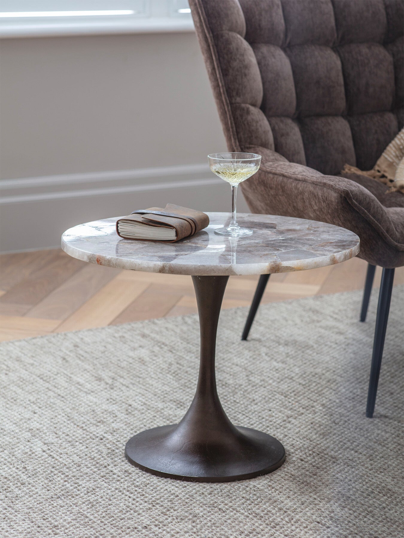 Bosworth Smokey Quartz Side Table 60cm