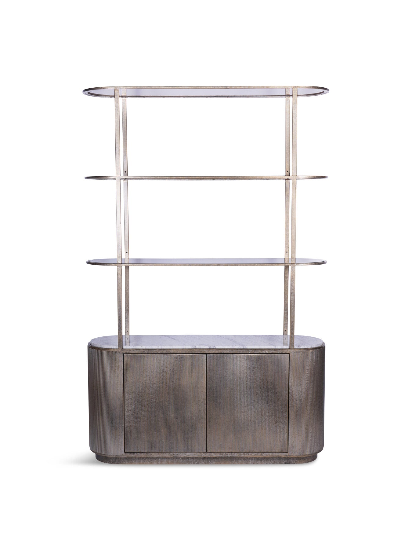 Belvedere Aged Shelving Unit With Storage