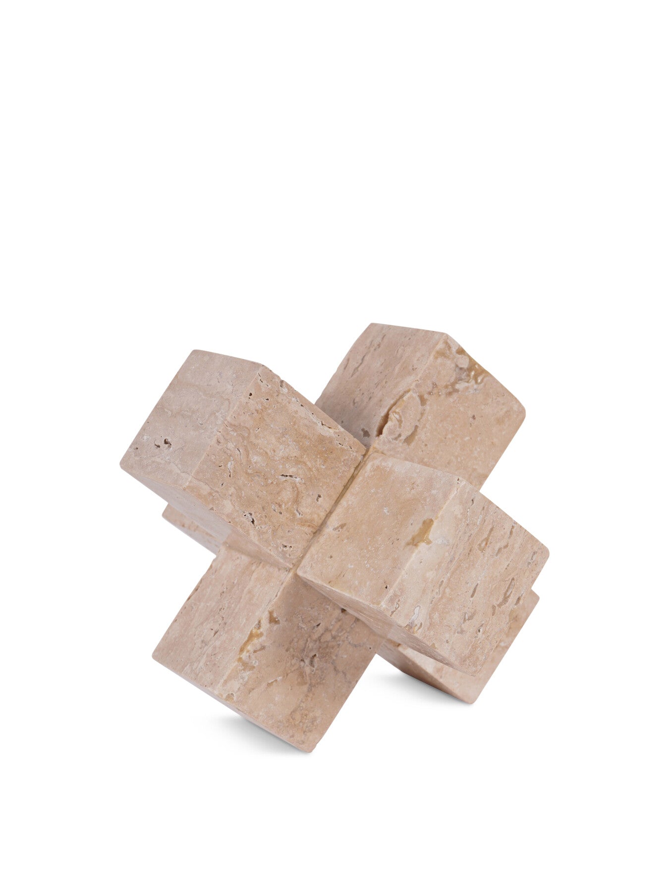 Catania Travertine Cross Sculpture