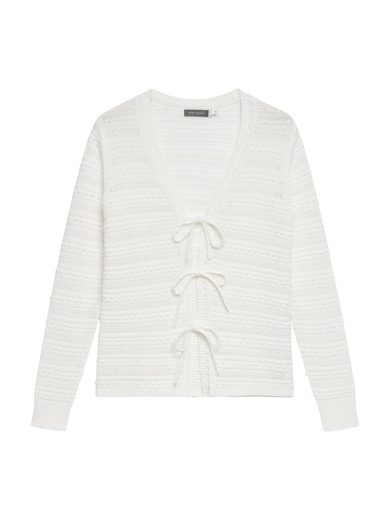 White Cotton Crochet Cardigan