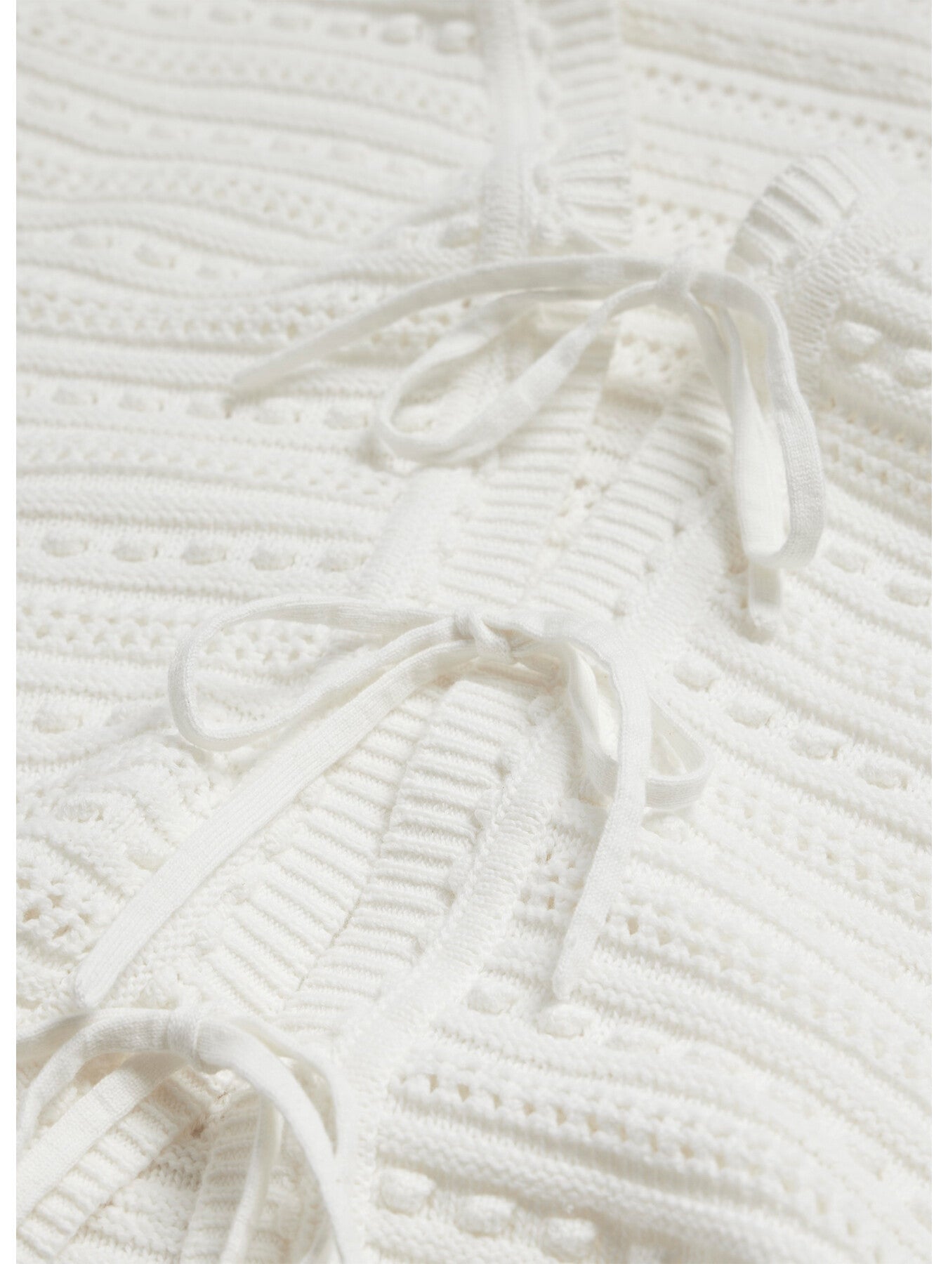 White Cotton Crochet Cardigan