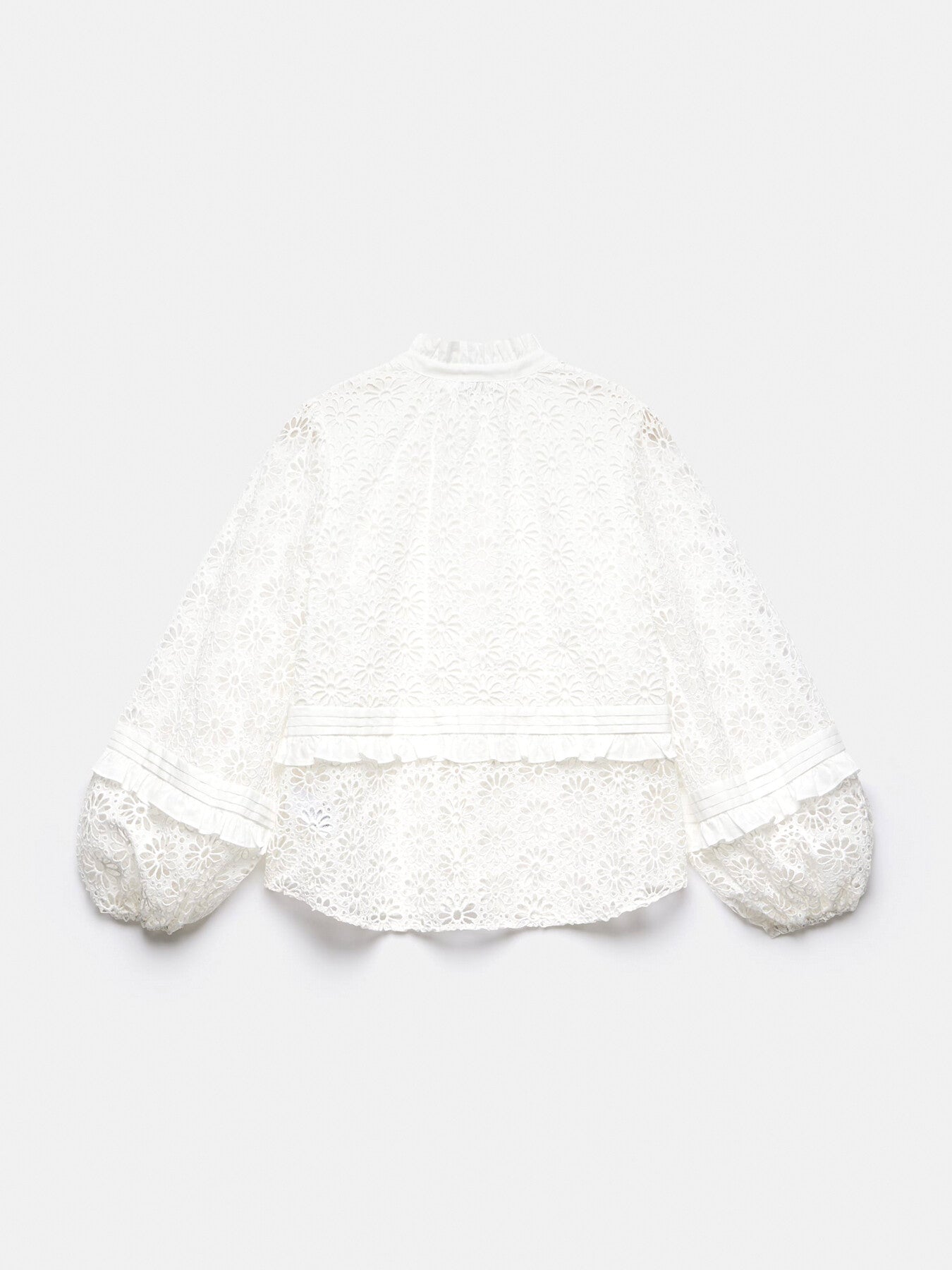 White Cotton Floral Blouse