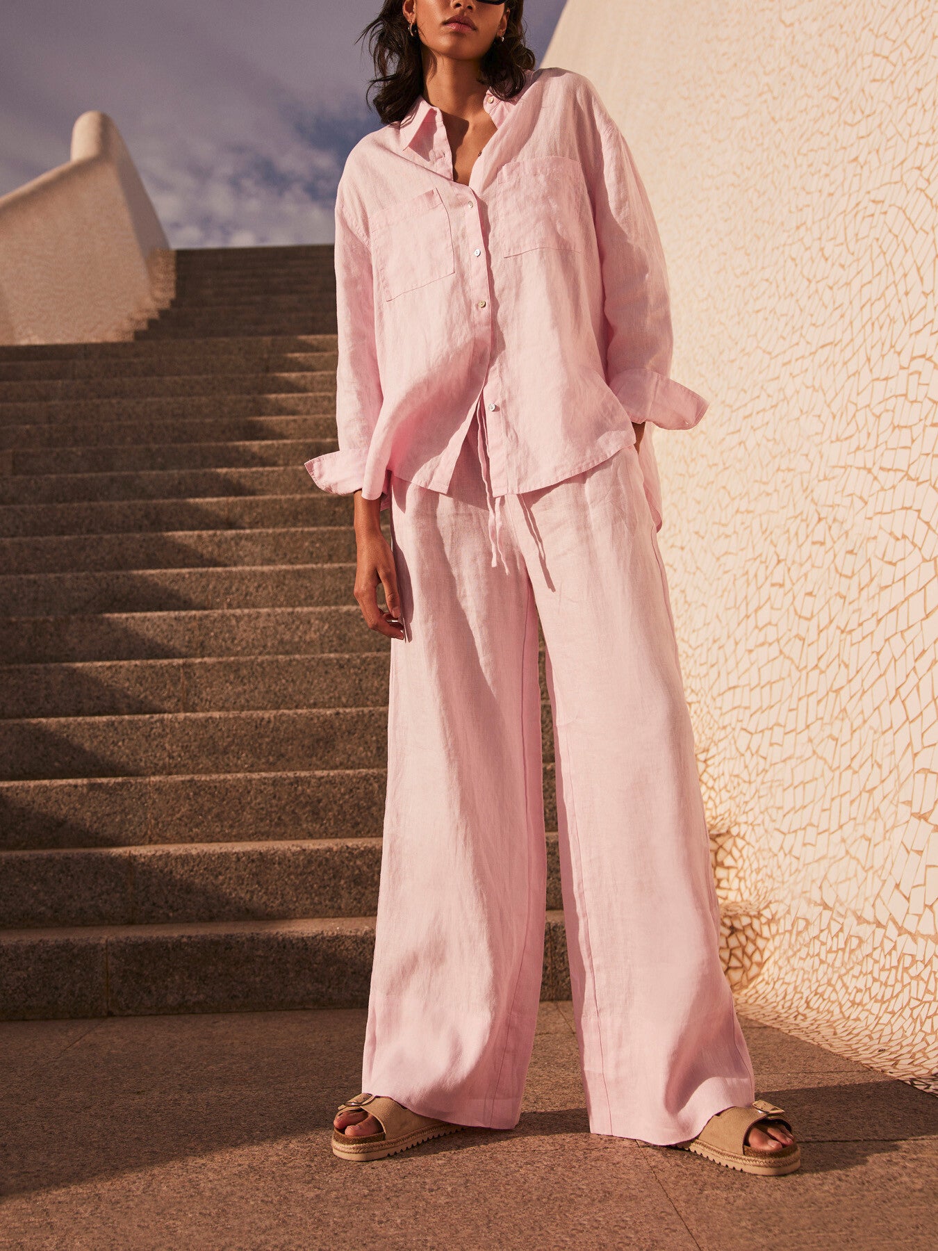 Linen Wide Leg Trousers