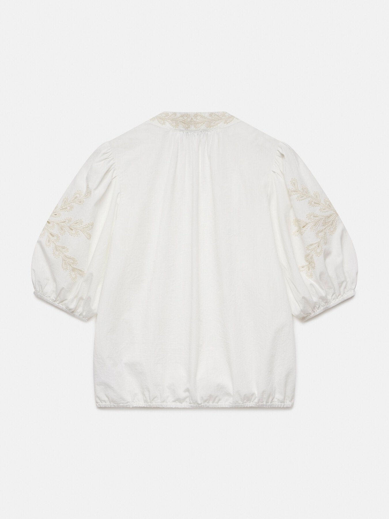 White Cotton Embroidered Blouse