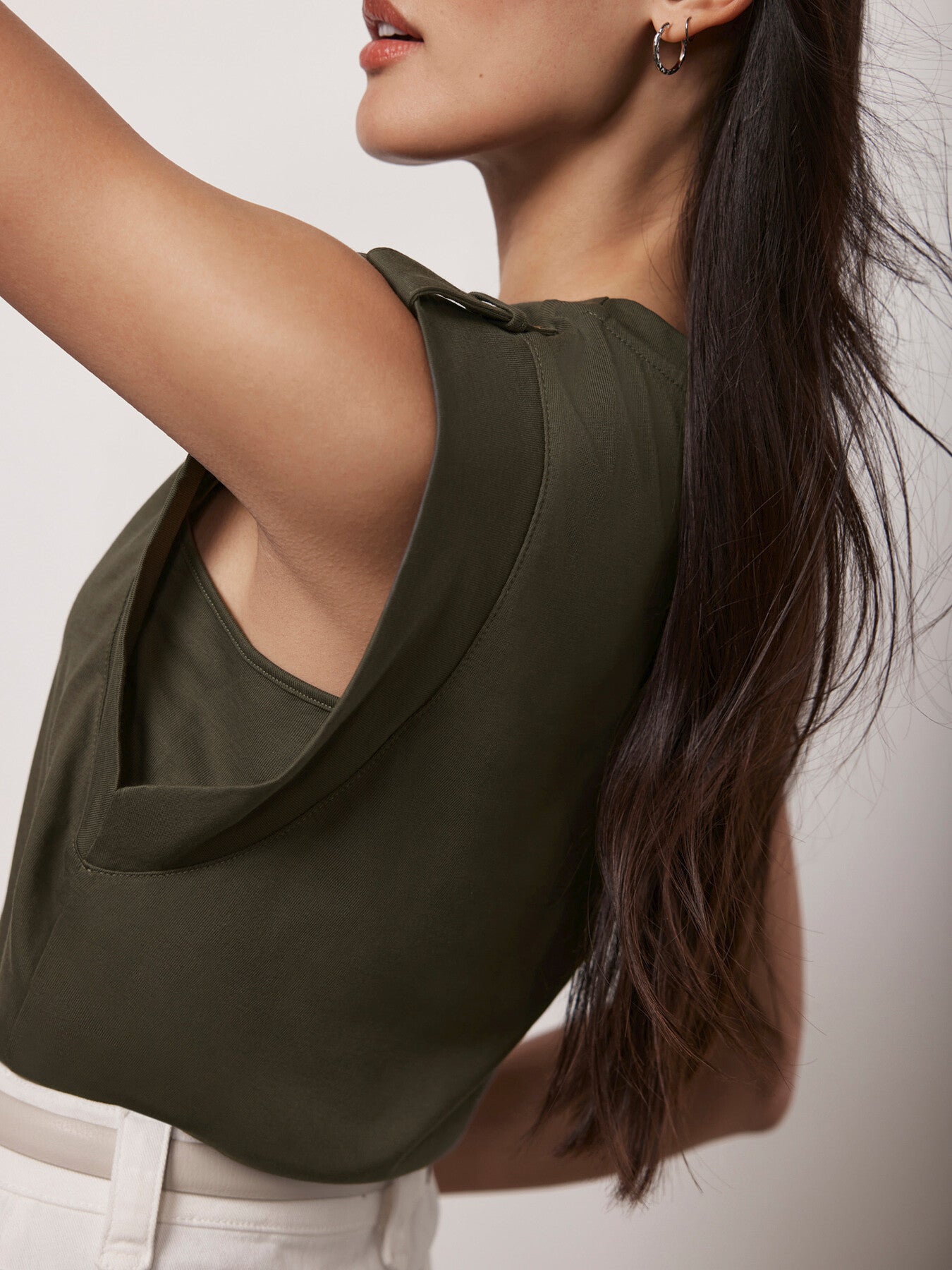 Cotton Cropped Utility T-Shirt