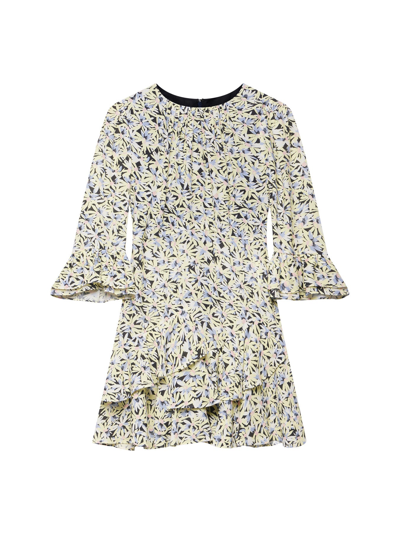 Floral Print Frill Mini Dress