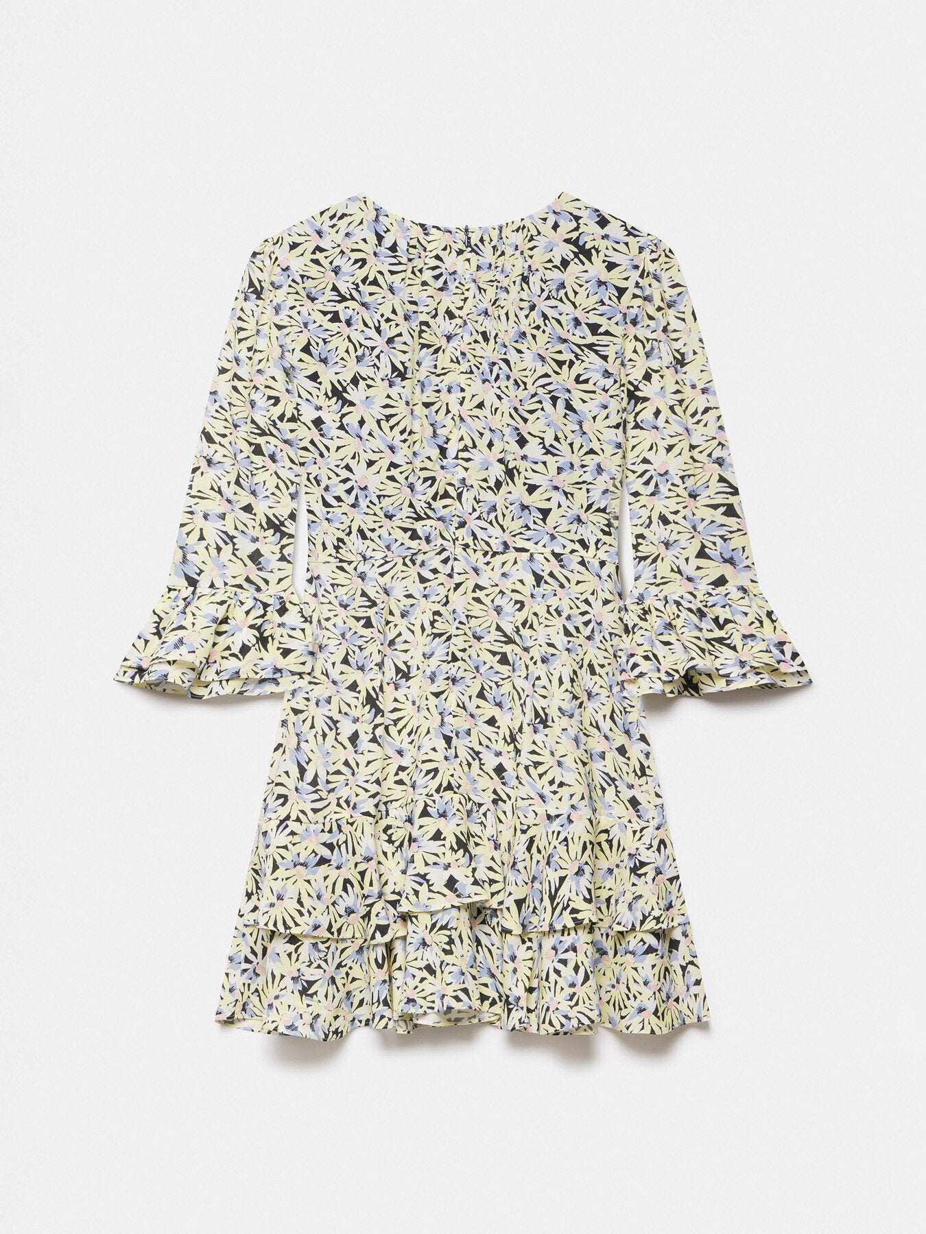 Floral Print Frill Mini Dress