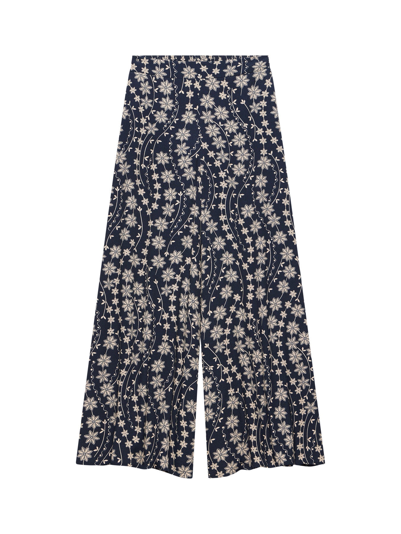 Floral Print Wide Trousers