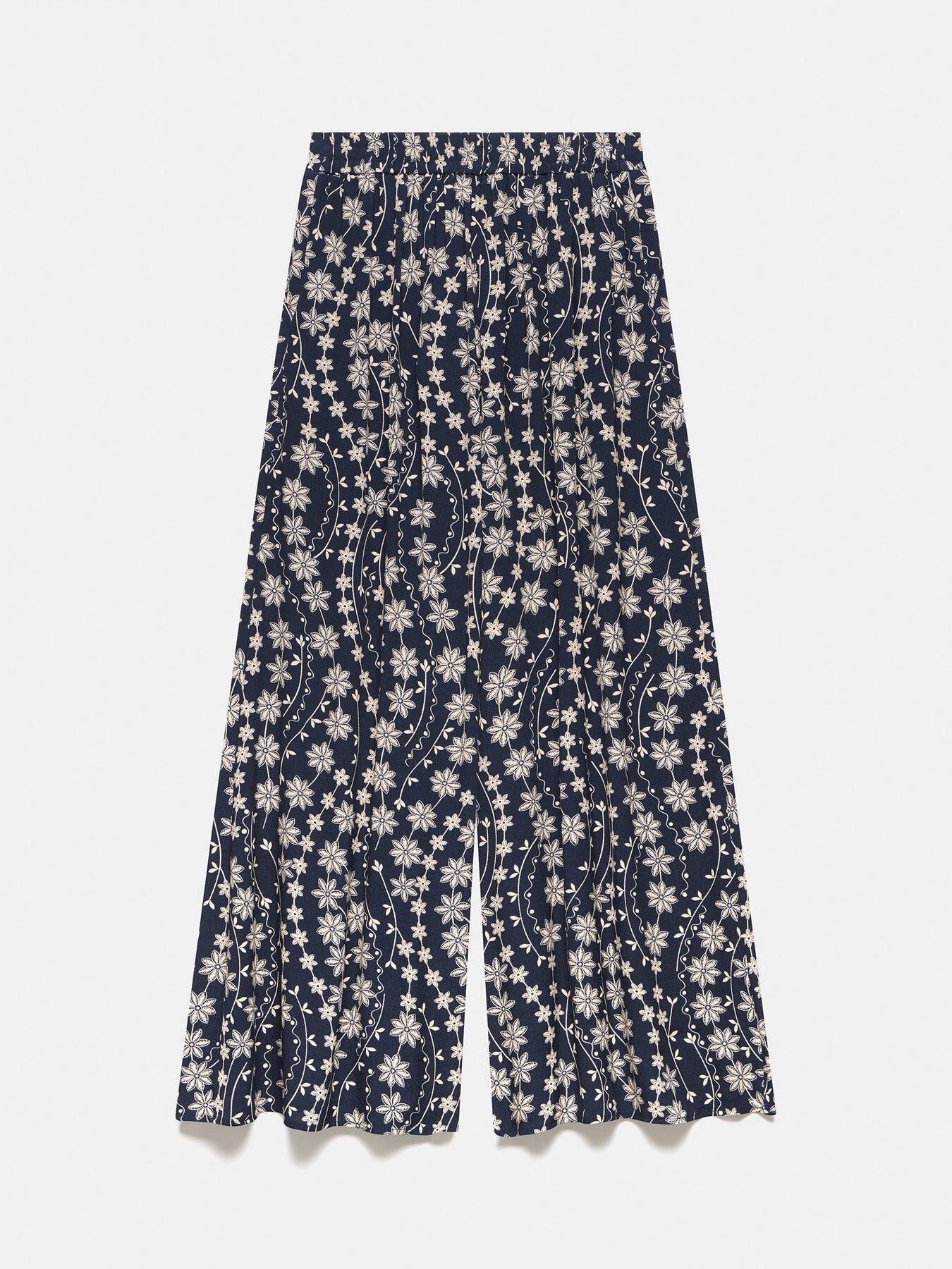 Floral Print Wide Trousers