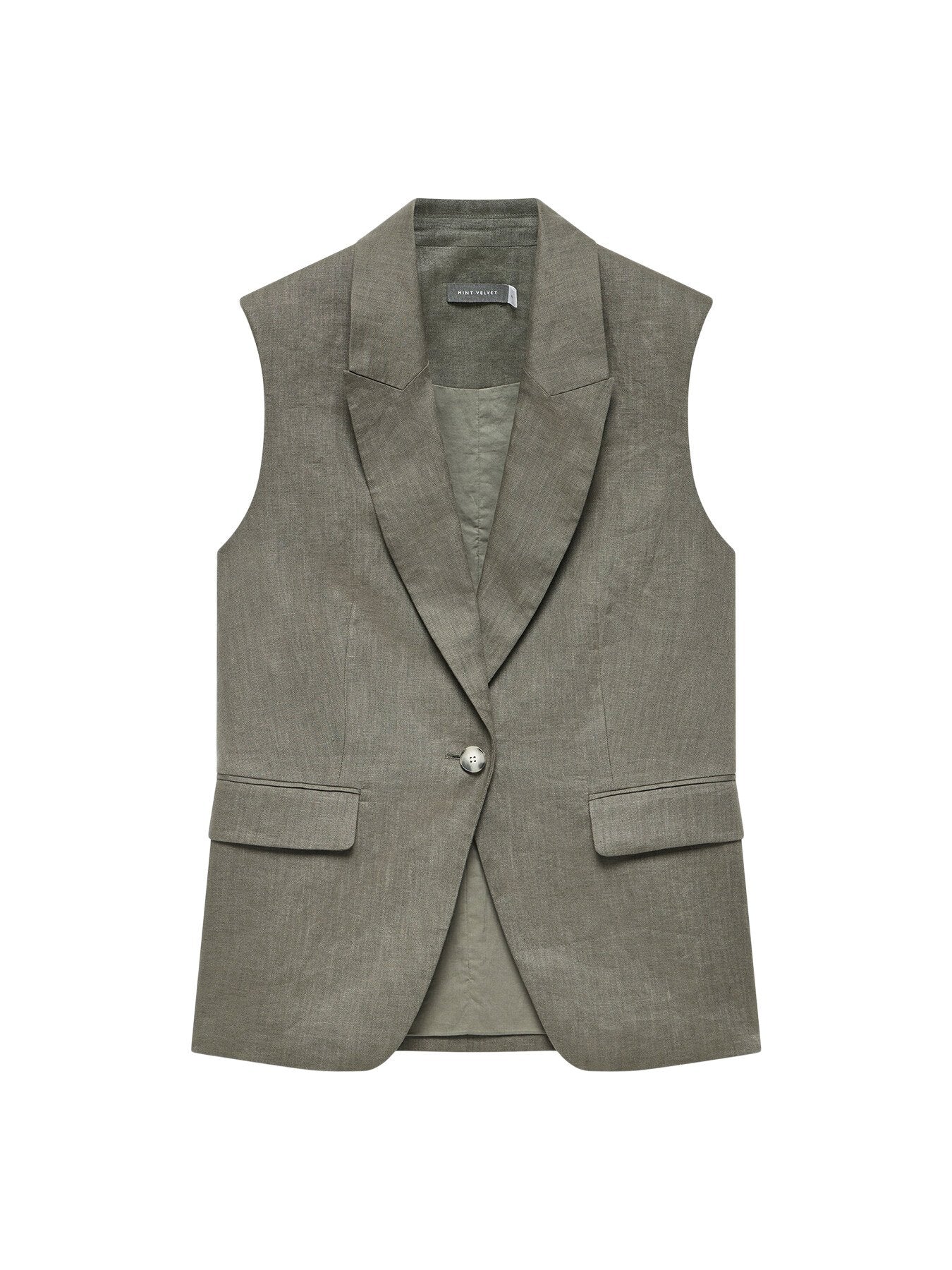 Linen Longline Waistcoat