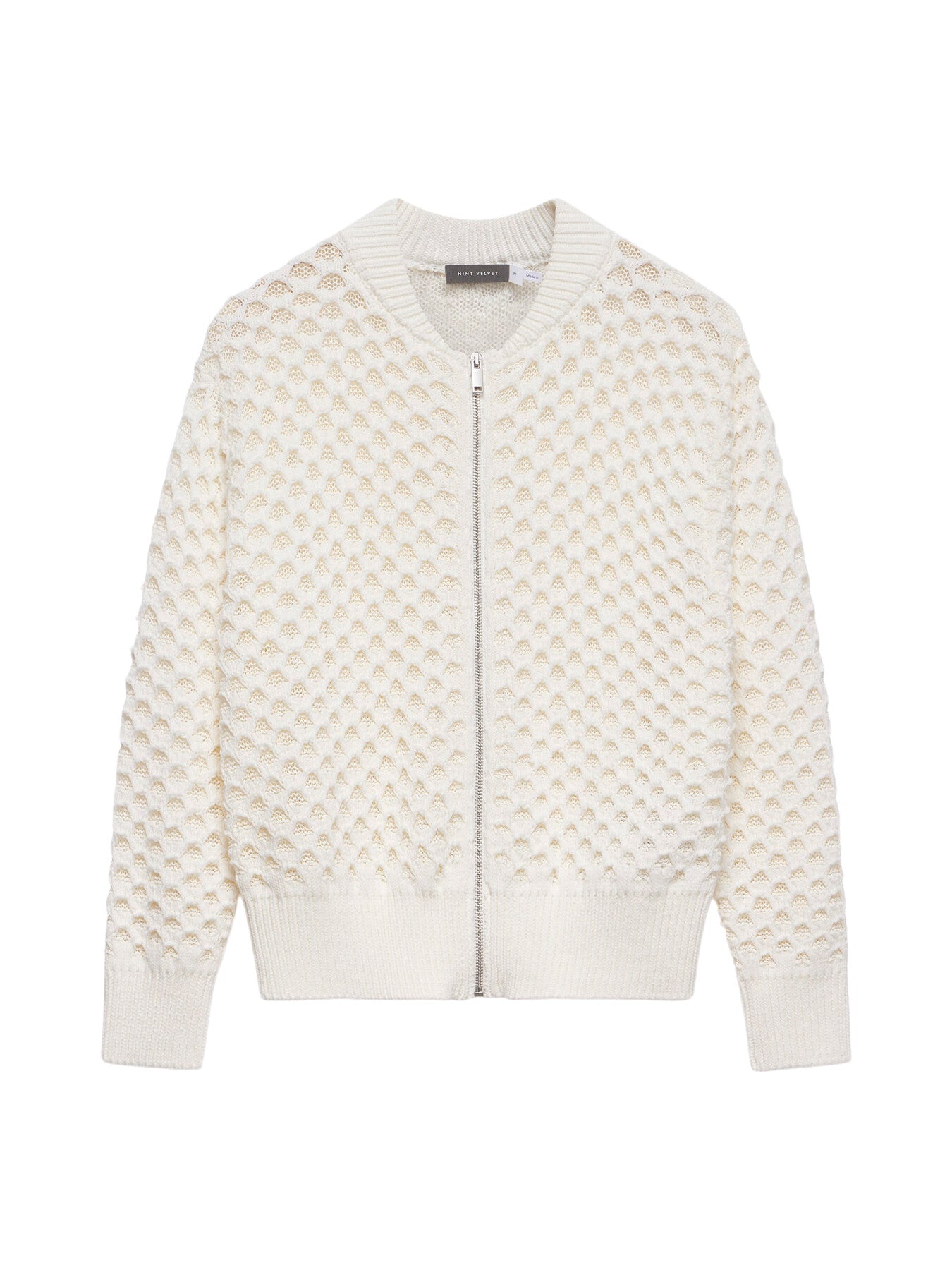 Cream Cotton Bomber Jacket