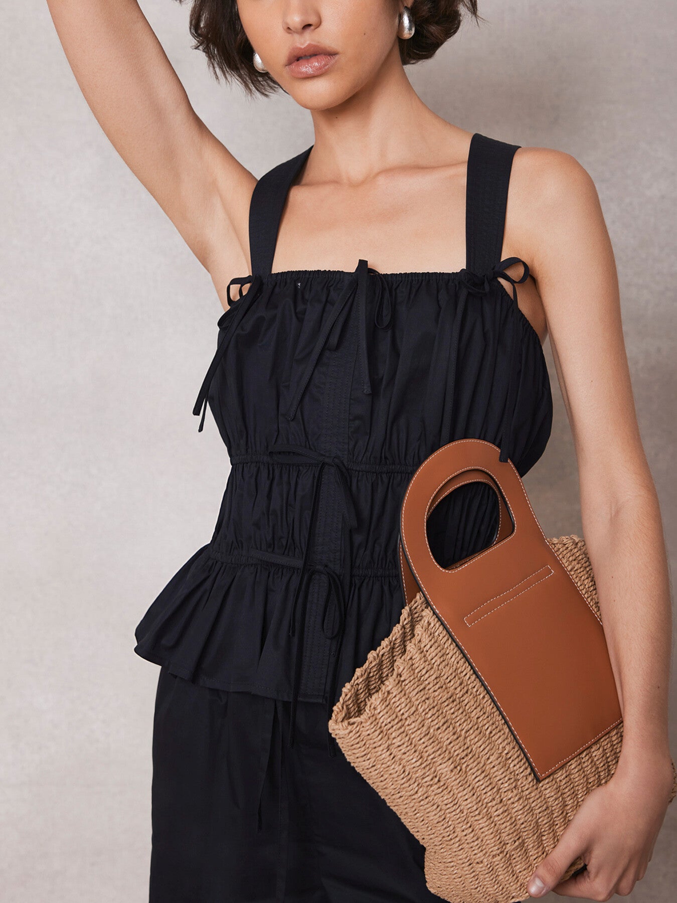 Cotton Ruched Cami Top