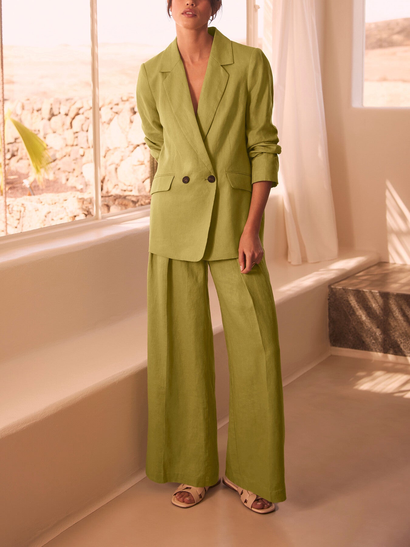 Linen Double Breasted Blazer