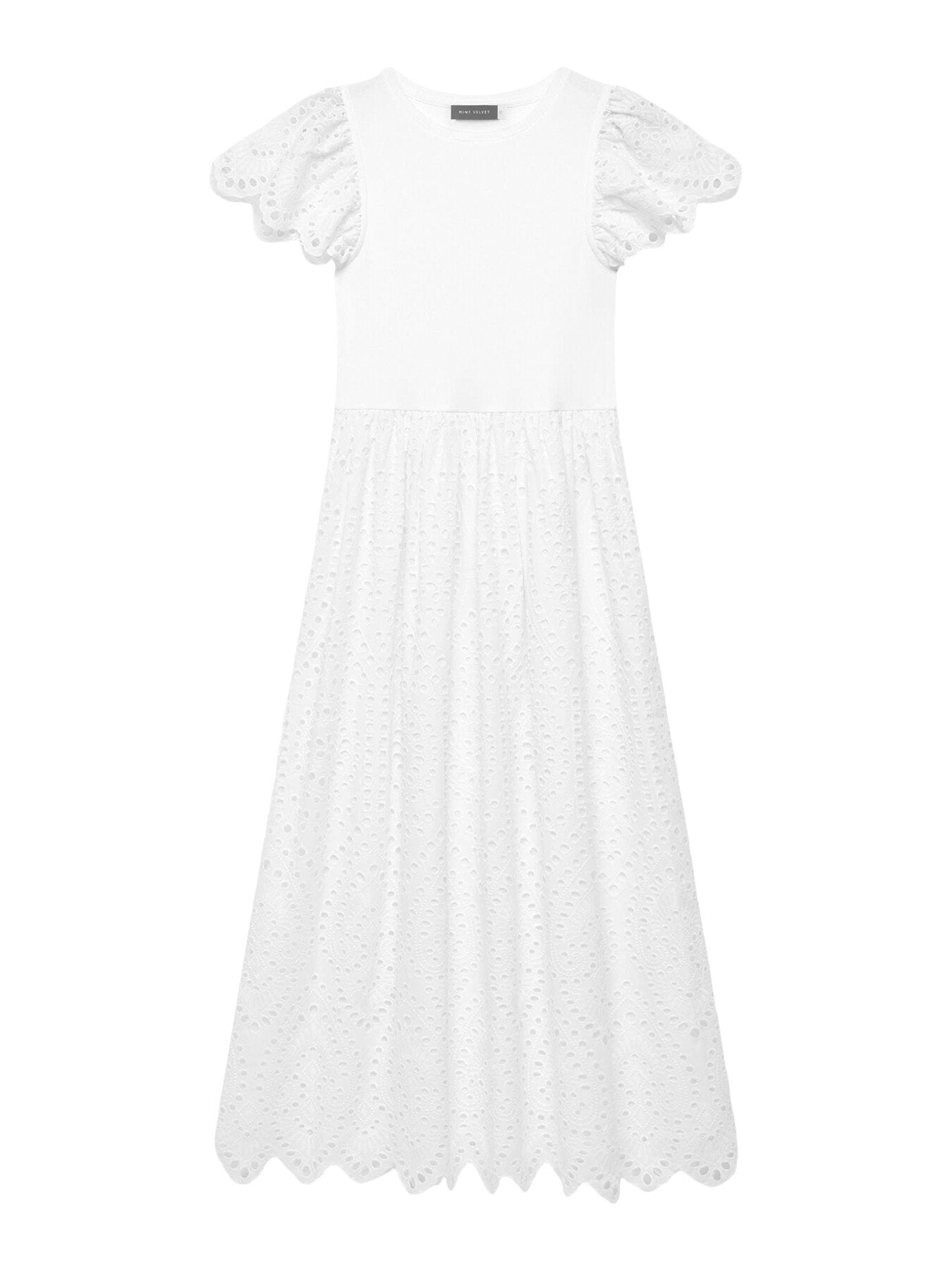 Jersey Broderie Midi Dress