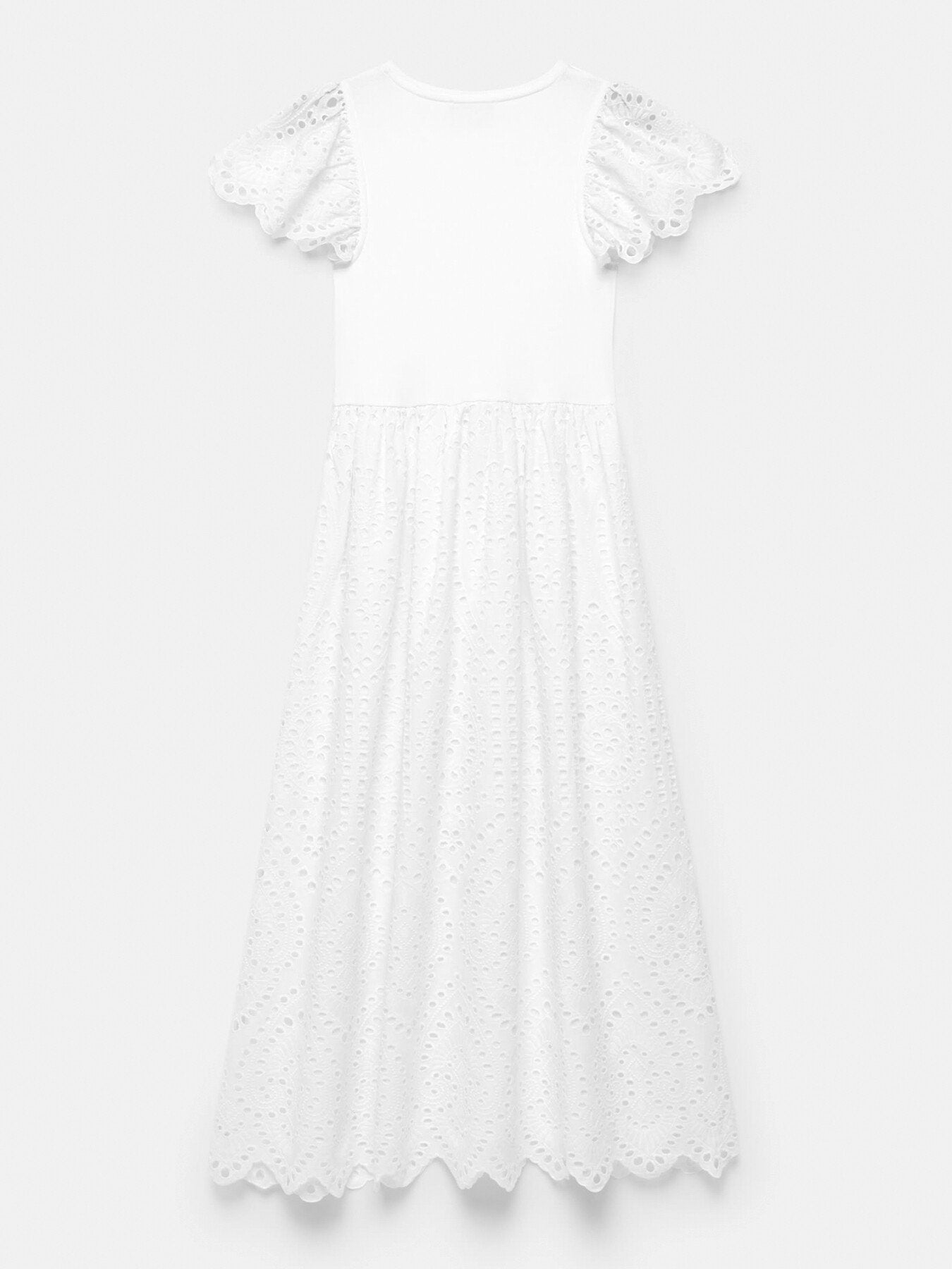 Jersey Broderie Midi Dress