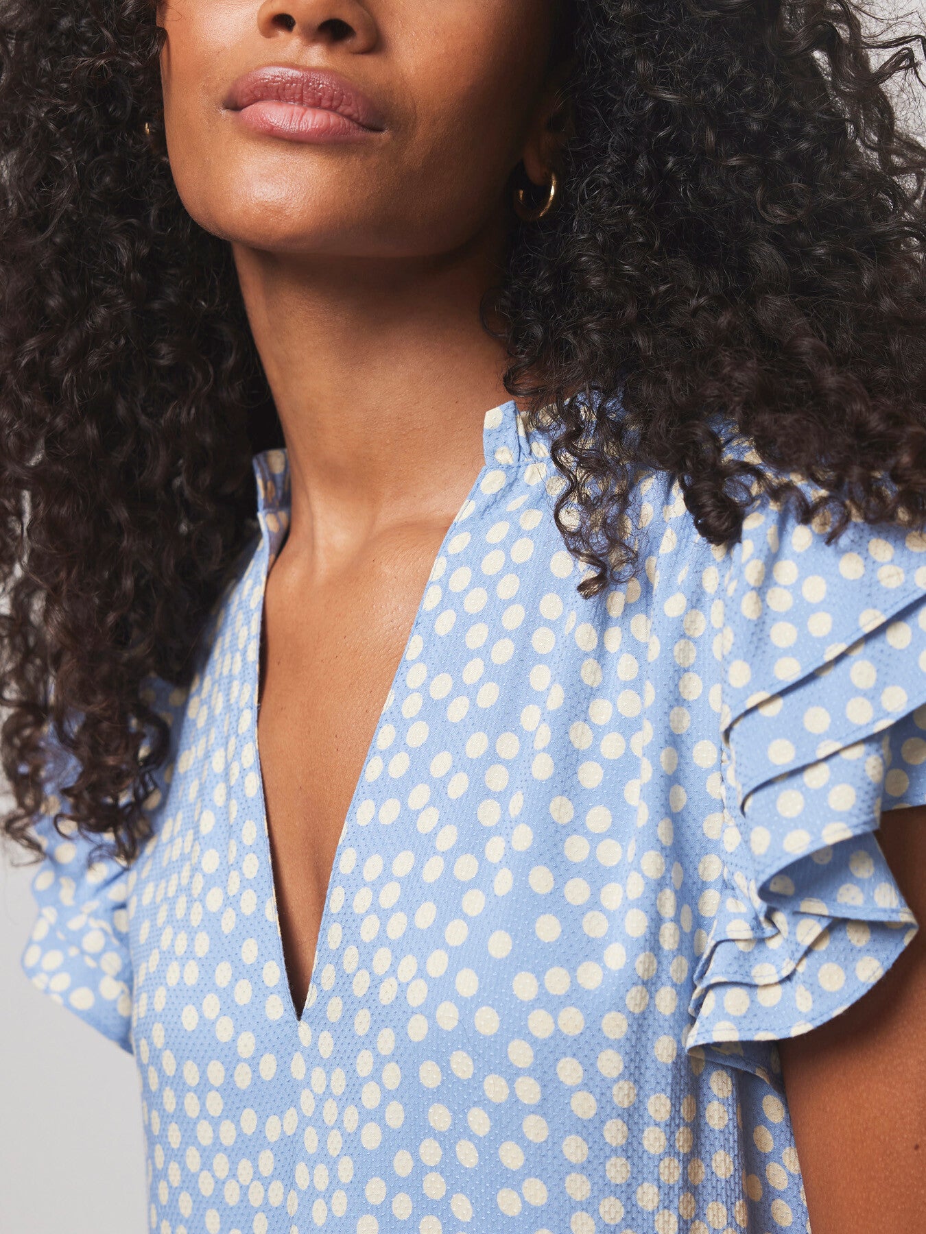 Spot Print Tiered Mini Dress