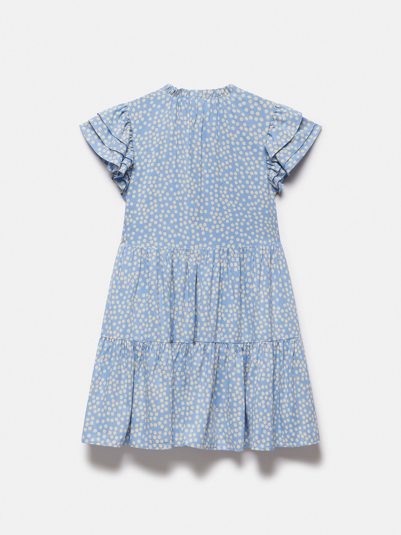 Spot Print Tiered Mini Dress