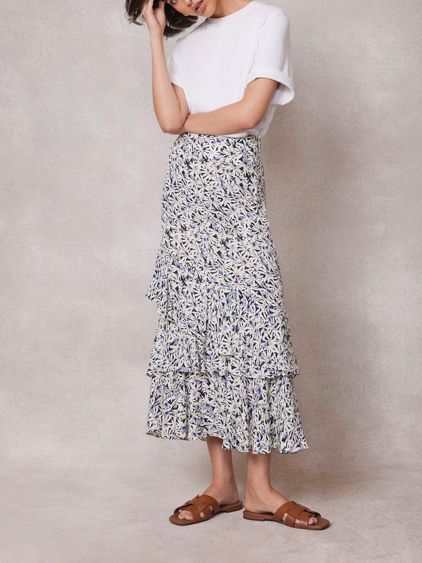 Floral Print Midi Skirt