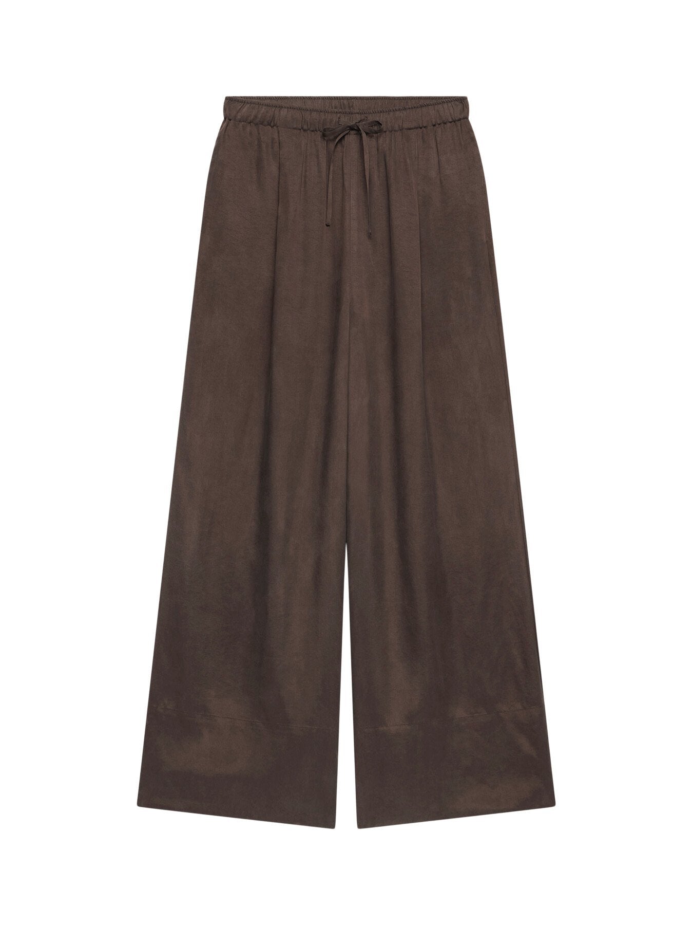 Brown Drawstring Wide Trousers