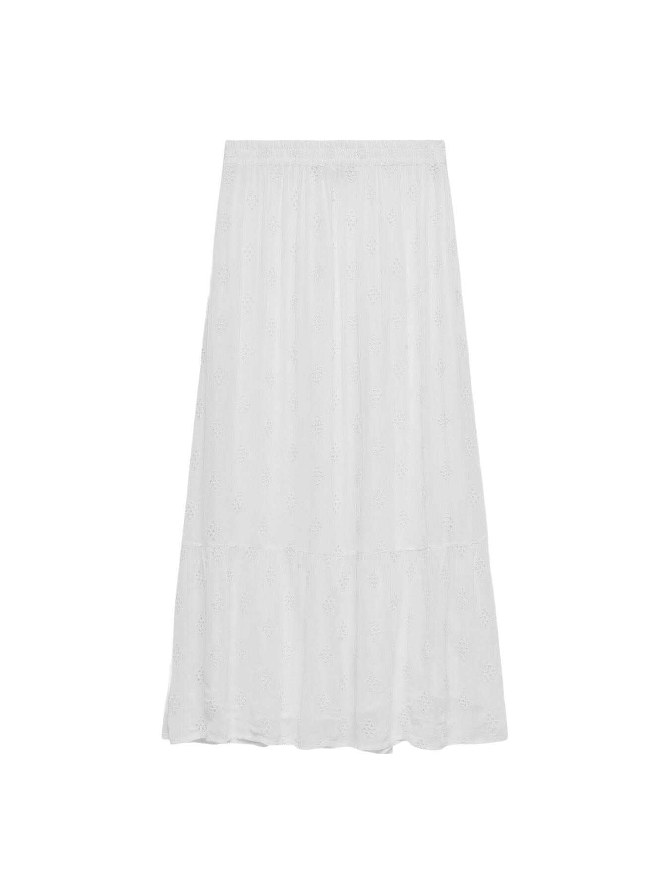 Cream Broderie Anglaise Maxi Skirt