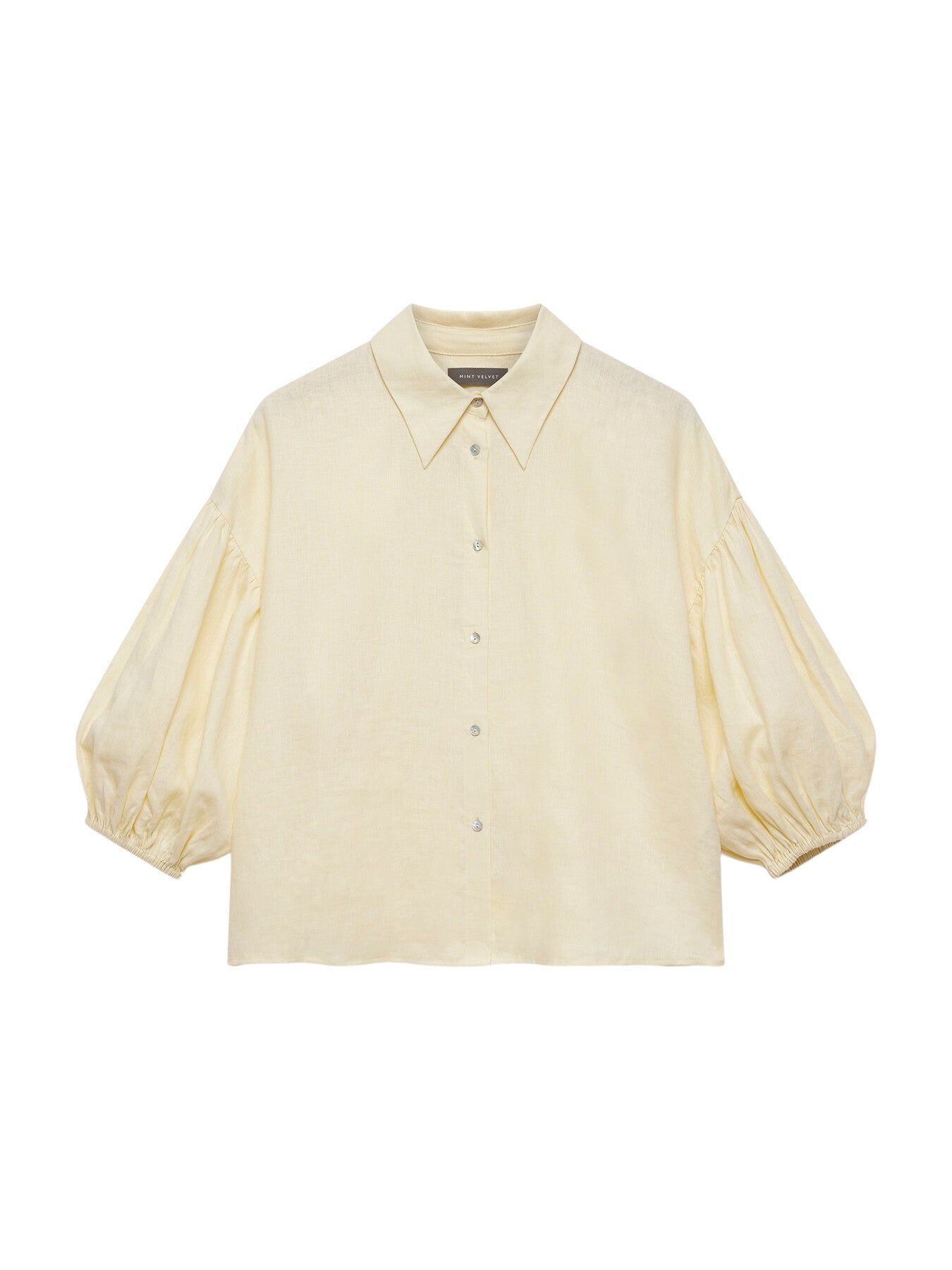 Linen Puff Sleeve Shirt